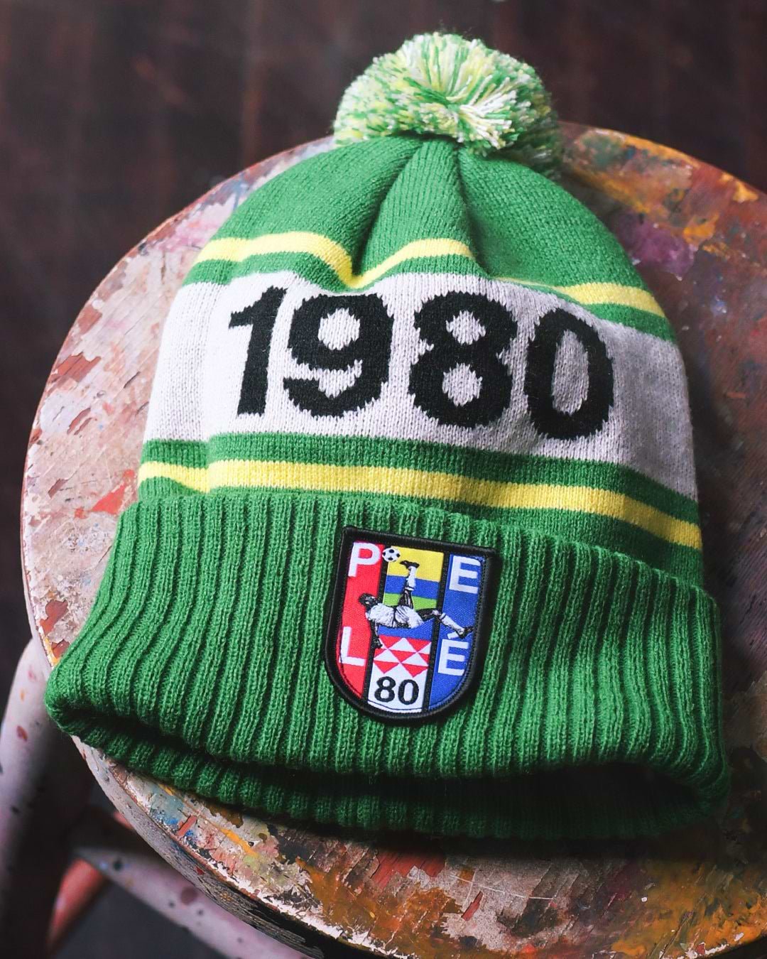 Pelé 1980 Brasil Green Pom Pom Beanie - Roots of Fight Canada