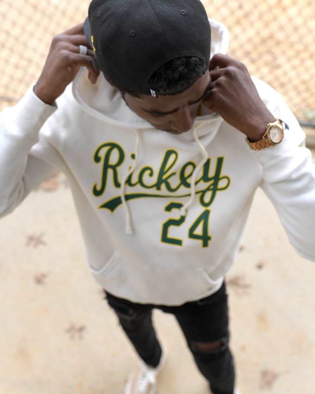 Rickey Henderson 24 White PO Hoody - Roots of Fight Canada
