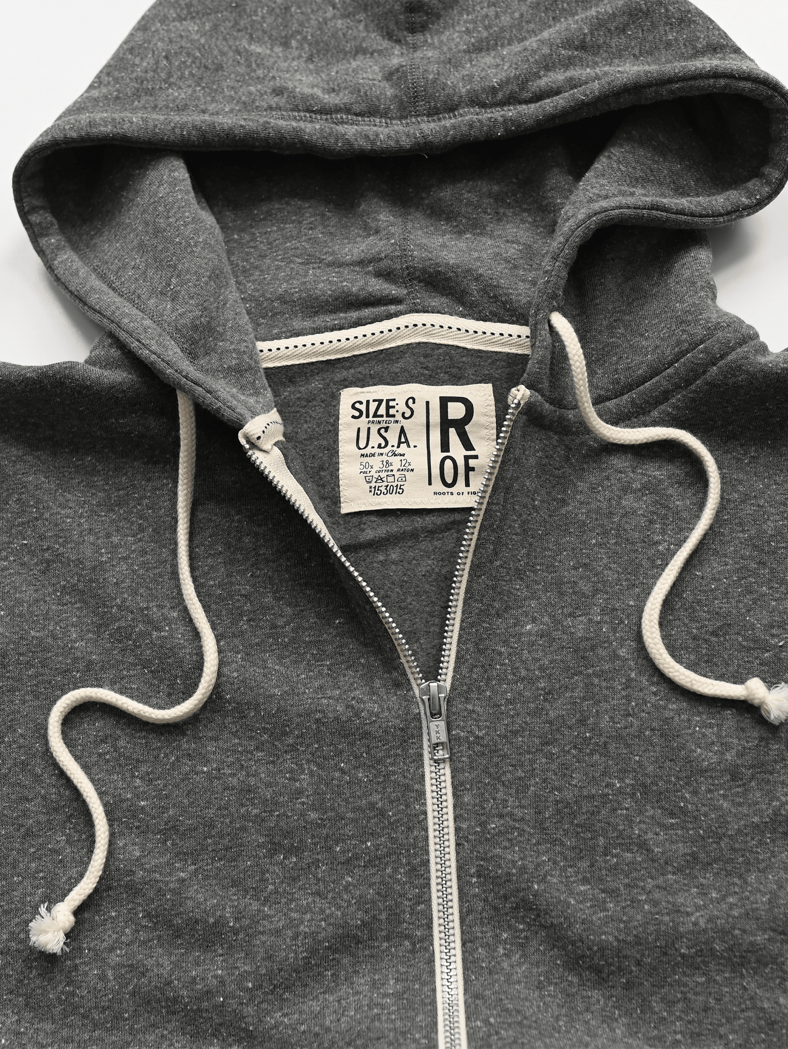 Supersoft Midweight Heather Grey Full Zip Hoody - Roots of Fight Canada