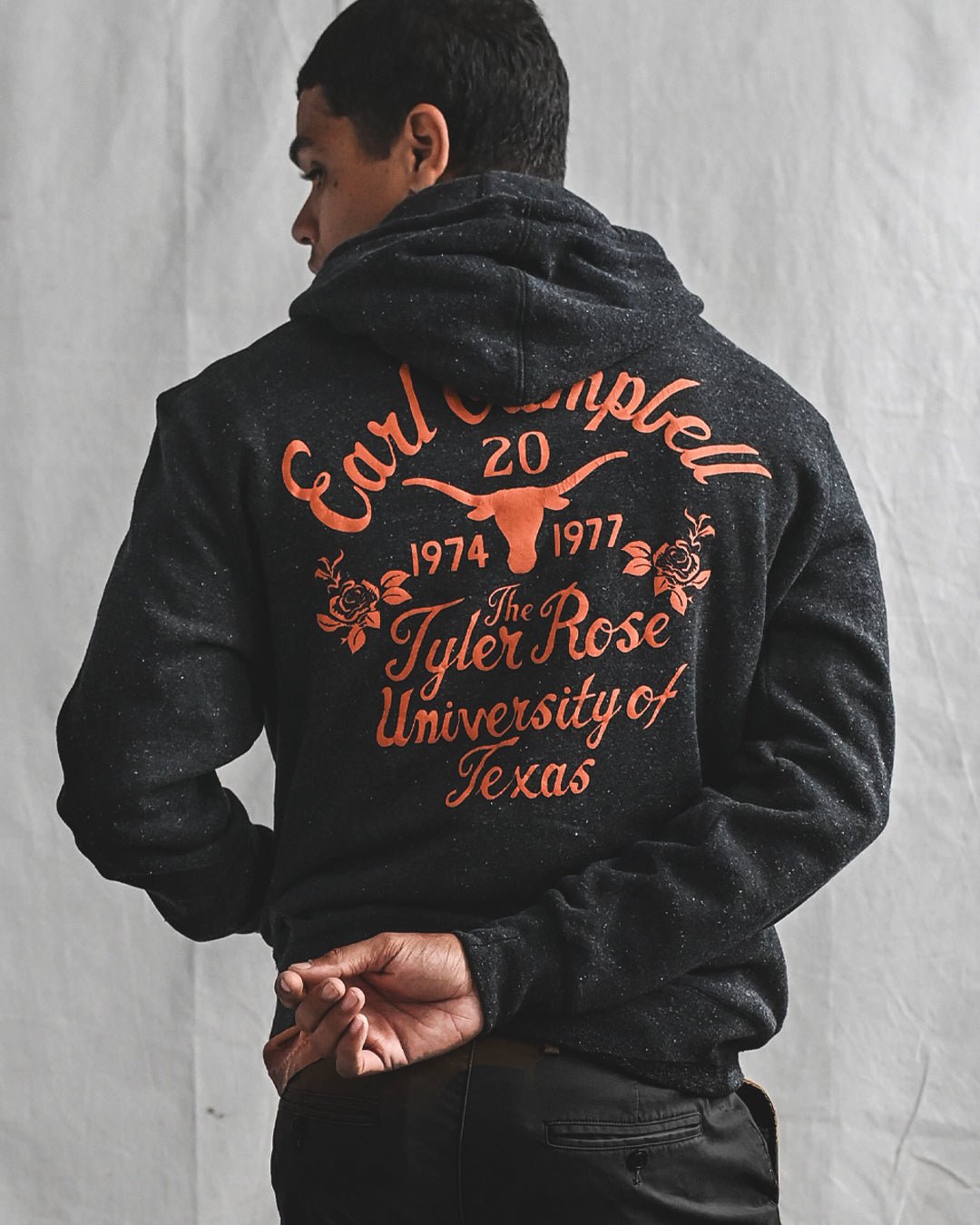 UT - Earl Campbell Tyler Rose Black PO Hoody - Roots of Fight Canada