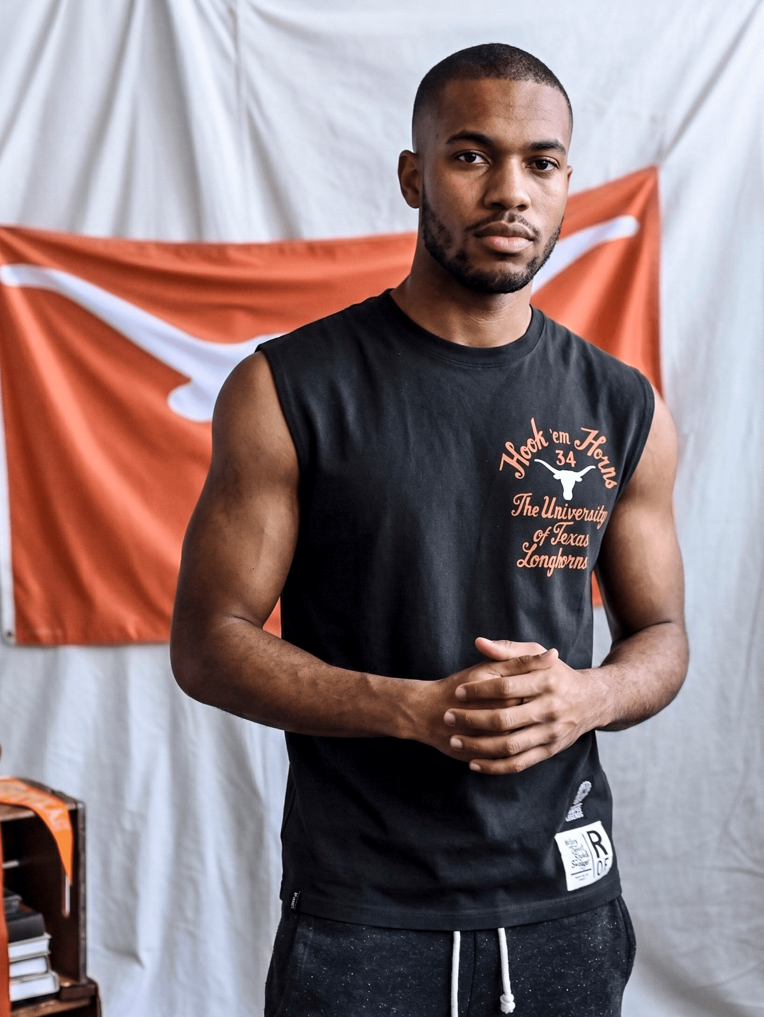 UT - Ricky Williams Texas Tornado Black Muscle Tee - Roots of Fight Canada