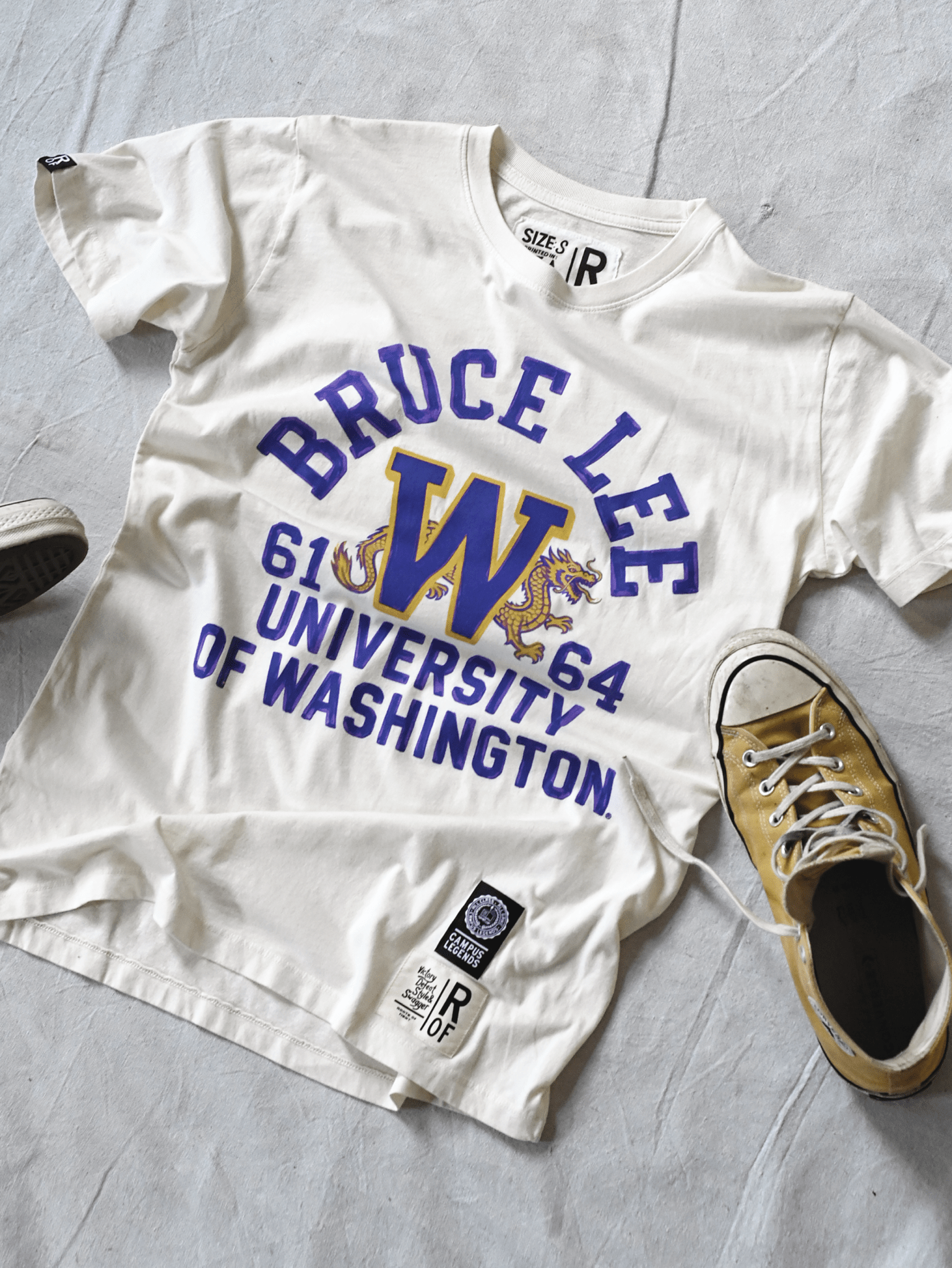 UW - Bruce Lee Campus Legend White Tee - Roots of Fight Canada