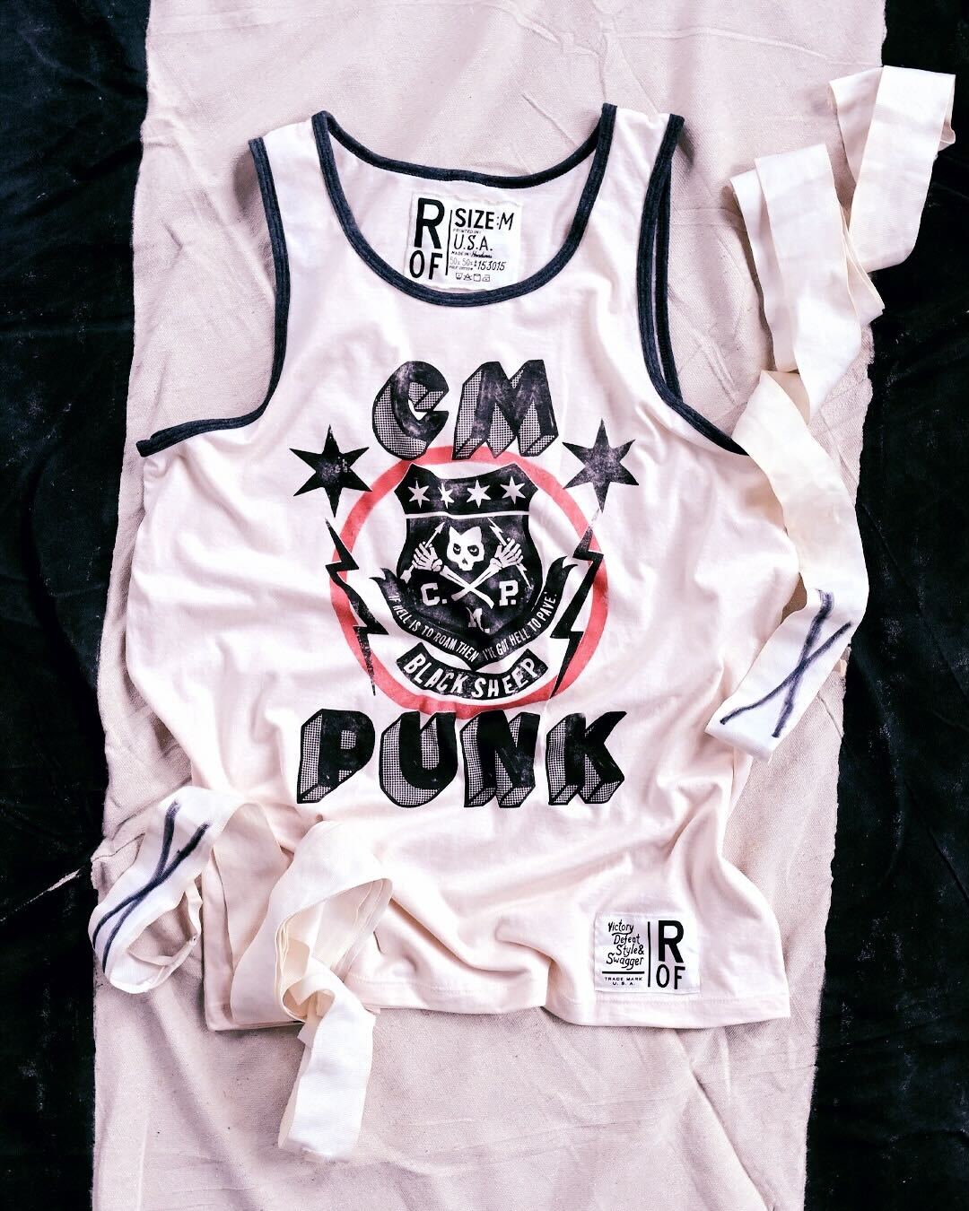 CM Punk Black Sheep White Tank - Roots of Fight Canada