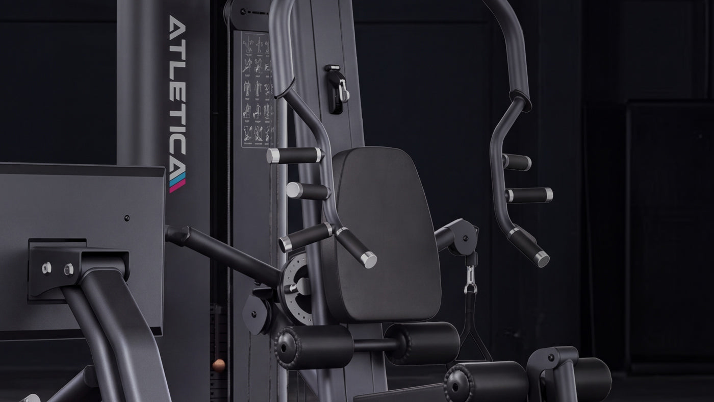 Atletica X-Tron Multigym: mit 7-fach verstellbaren Kabelzug-Armen und 10-fach verstellbarer Brustpresse 