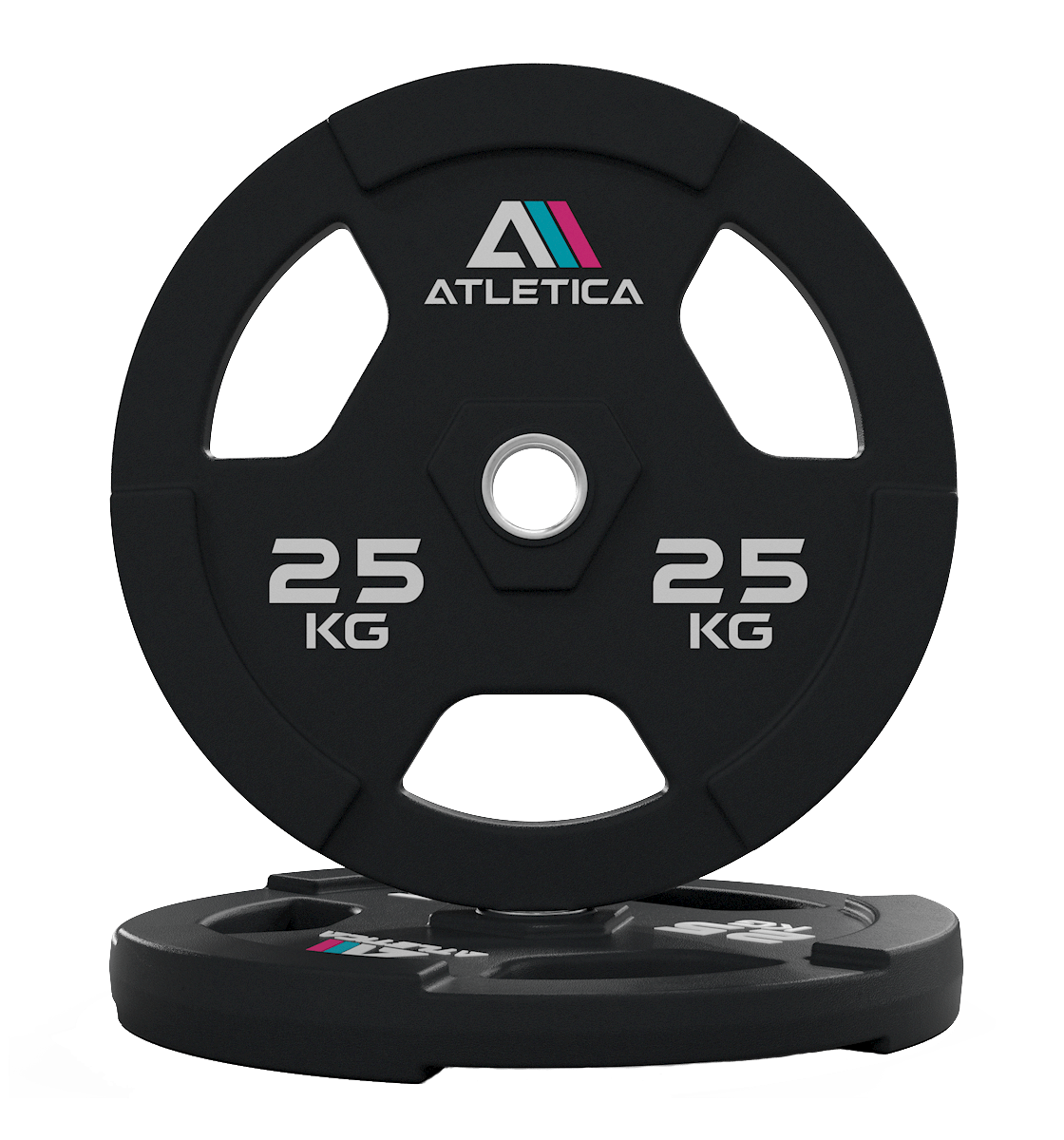 Hantelscheiben Gripper Plates mit PU-Ummantelung, 25kg Paar, in schwarz