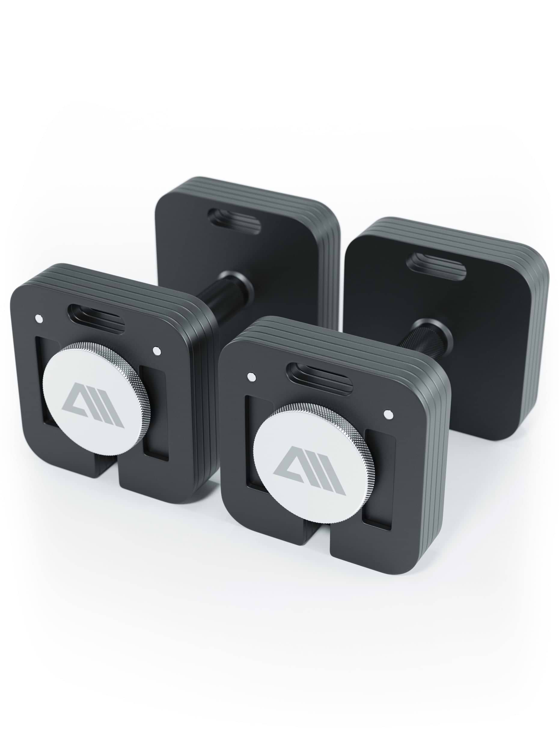 Verstellbare Hanteln QUAD Paar: max. 32 kg je Hantel, Sicheres Schnellverschluss-System | Gewichtsscheiben aus legiertem Stahl | Extrem robust und einfach zu verstellen