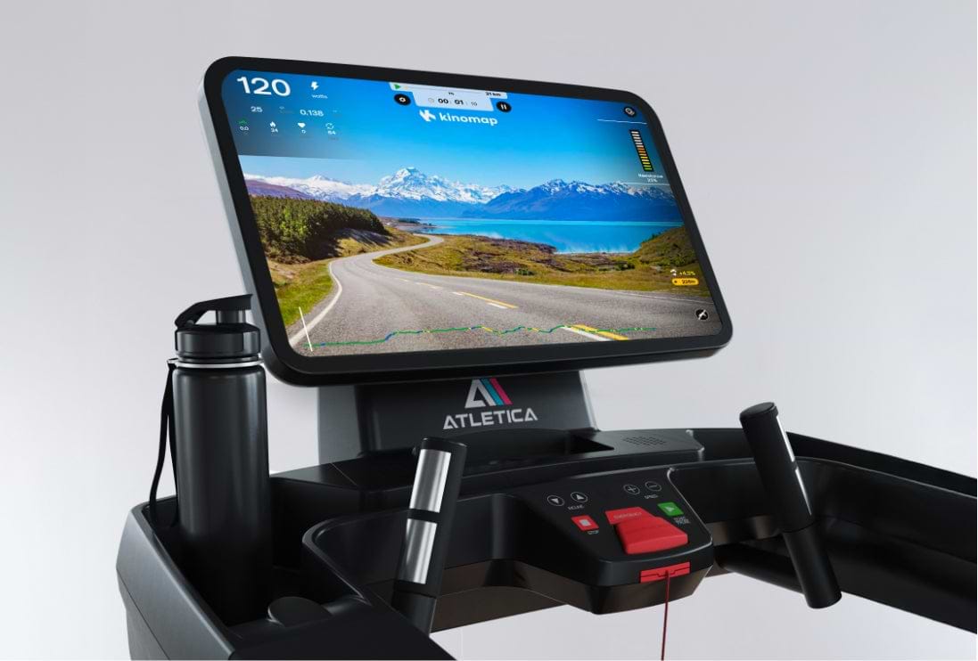 großes LED Display am Sprintmaster Laufband: Kinomap-Verbindung