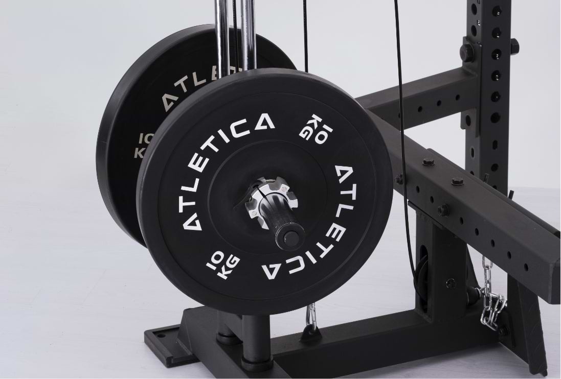 R8 Blade Power Rack mit Latzug kompatibel mit Bumper Plates Scheiben