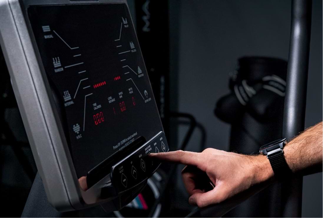 Peak Stepper Display mit Trainingsdaten