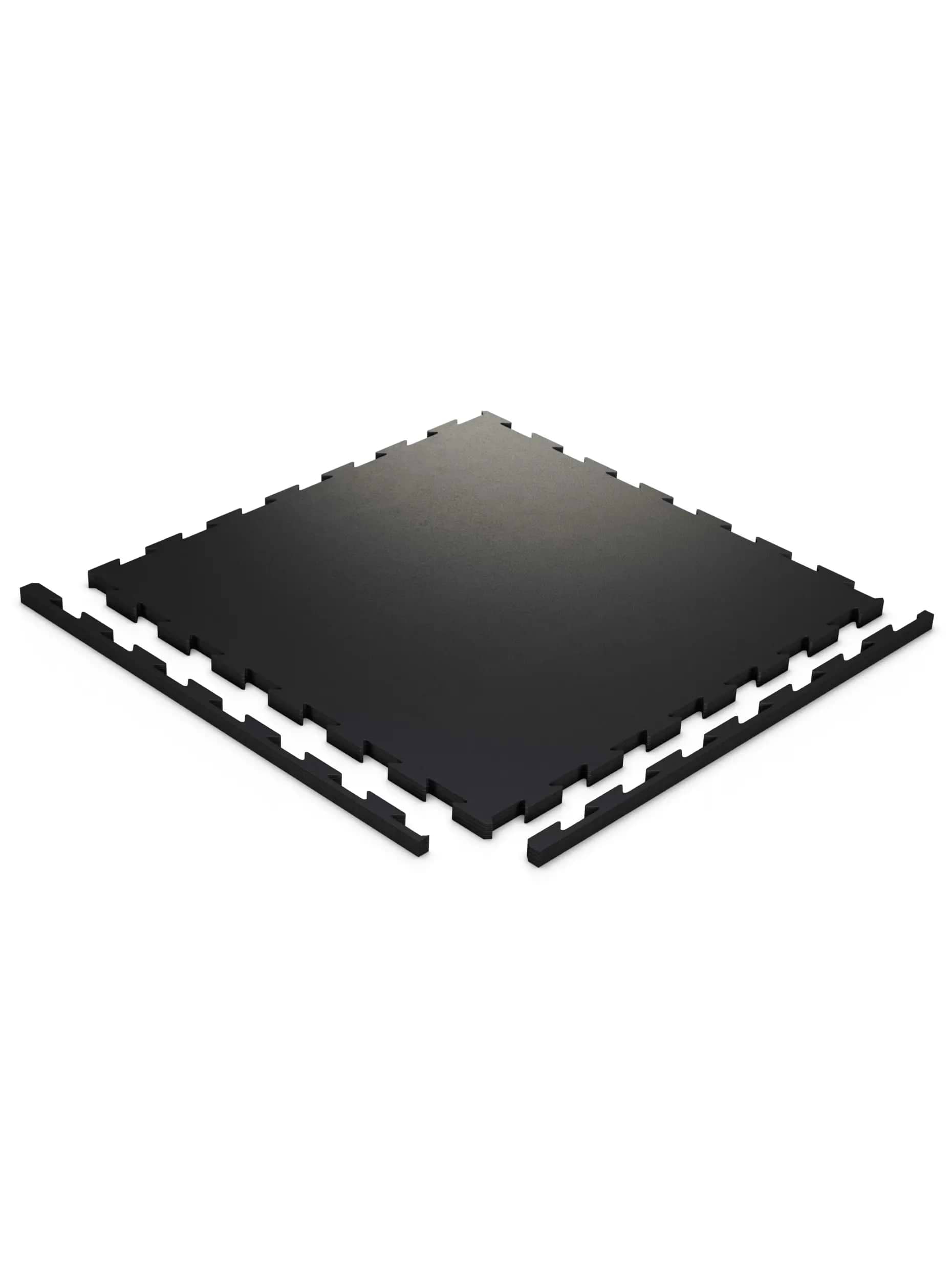 Bodenschutz | FlexProtect Bodenschutz 8 mm 100x100cm, hochwertiges Kautschuk | Puzzle Verbindung | Feingranulat Oberfläche | Geruchsarm | TÜV