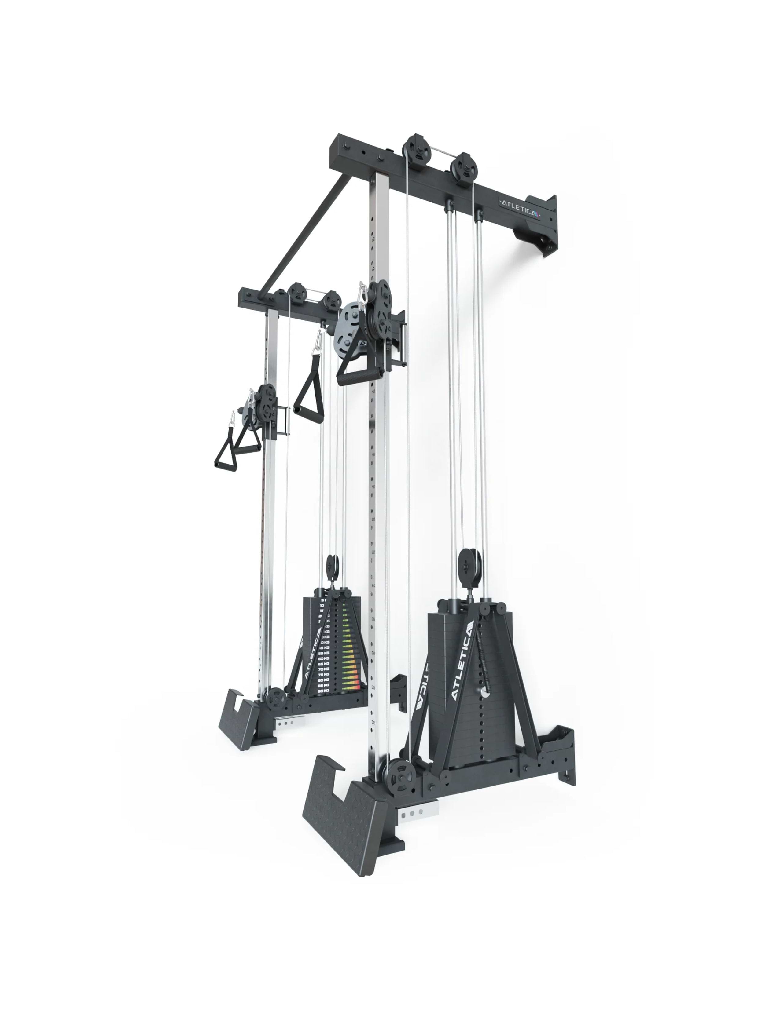 Wall Mounted R8-Nitro: Mit 2x90 kg Double Stack | Platzsparend & stabil durch Wandmontage | 157x112 cm Grundfläche | Pull-Up Bar