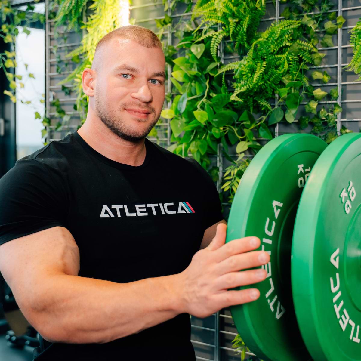 Langhantel laden mit Bumper Plates