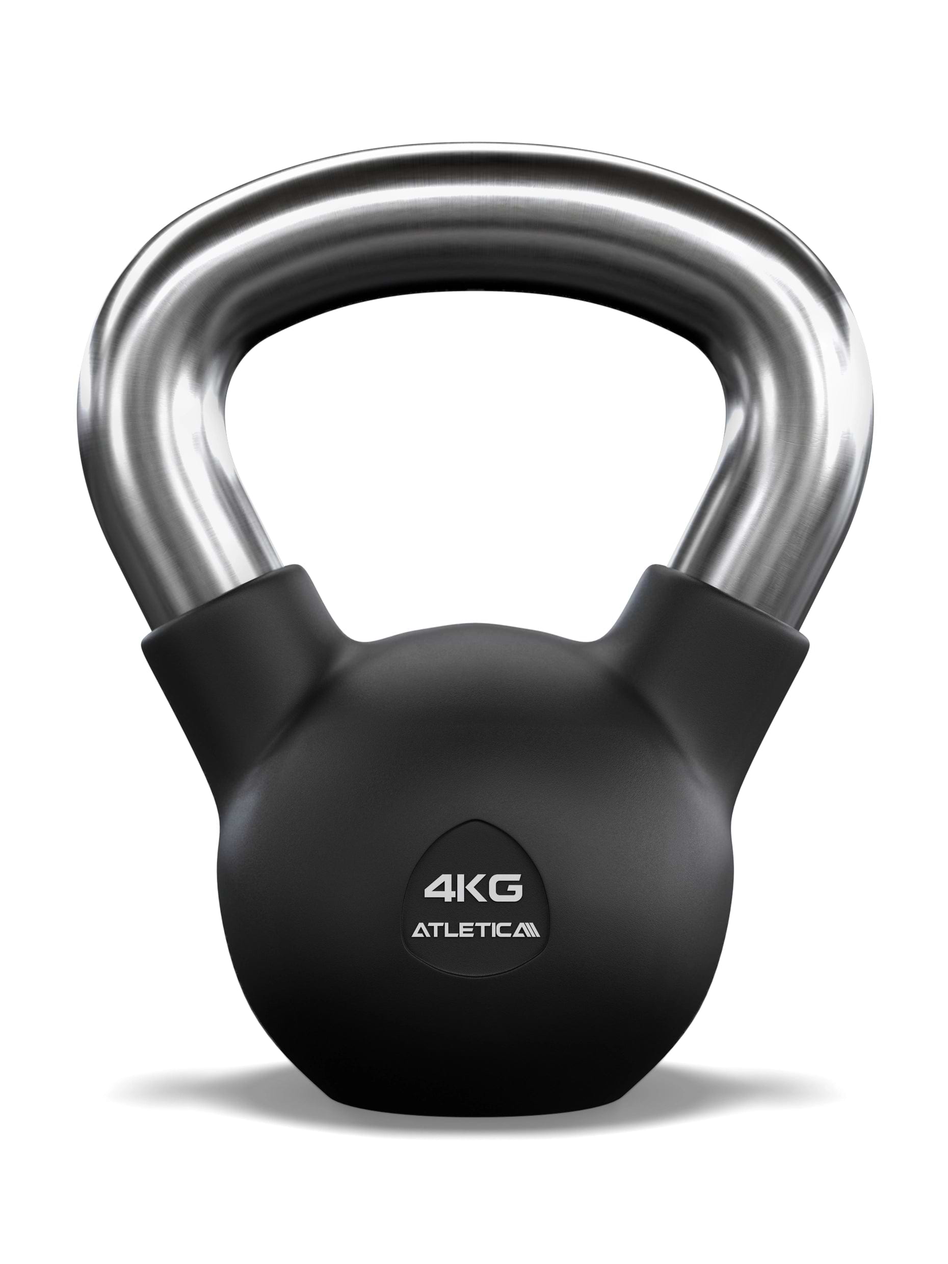 Gummierte Kugelhantel mit mattem Chromgriff | Hochwertige Stahllegierung | Studioqualität I Dezentes Logo | Funktionelles Ganzkörpertraining