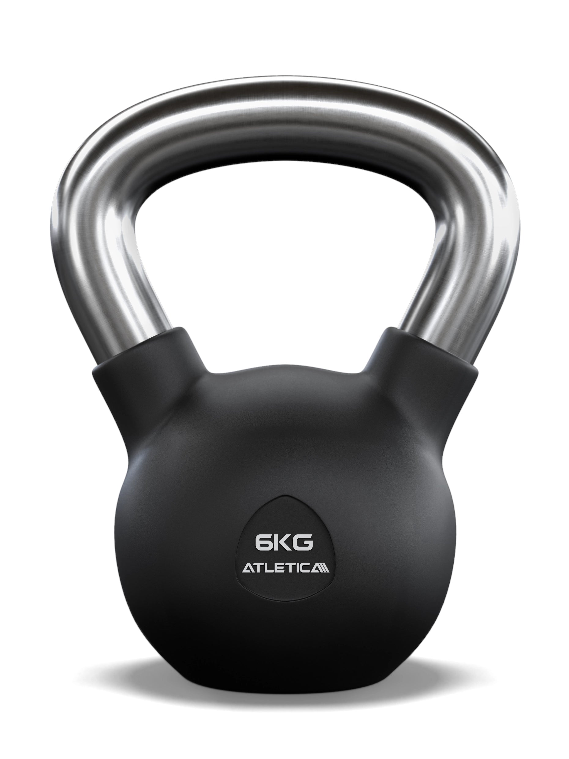 Gummierte Kugelhantel mit mattem Chromgriff | Hochwertige Stahllegierung | Studioqualität I Dezentes Logo | Funktionelles Ganzkörpertraining