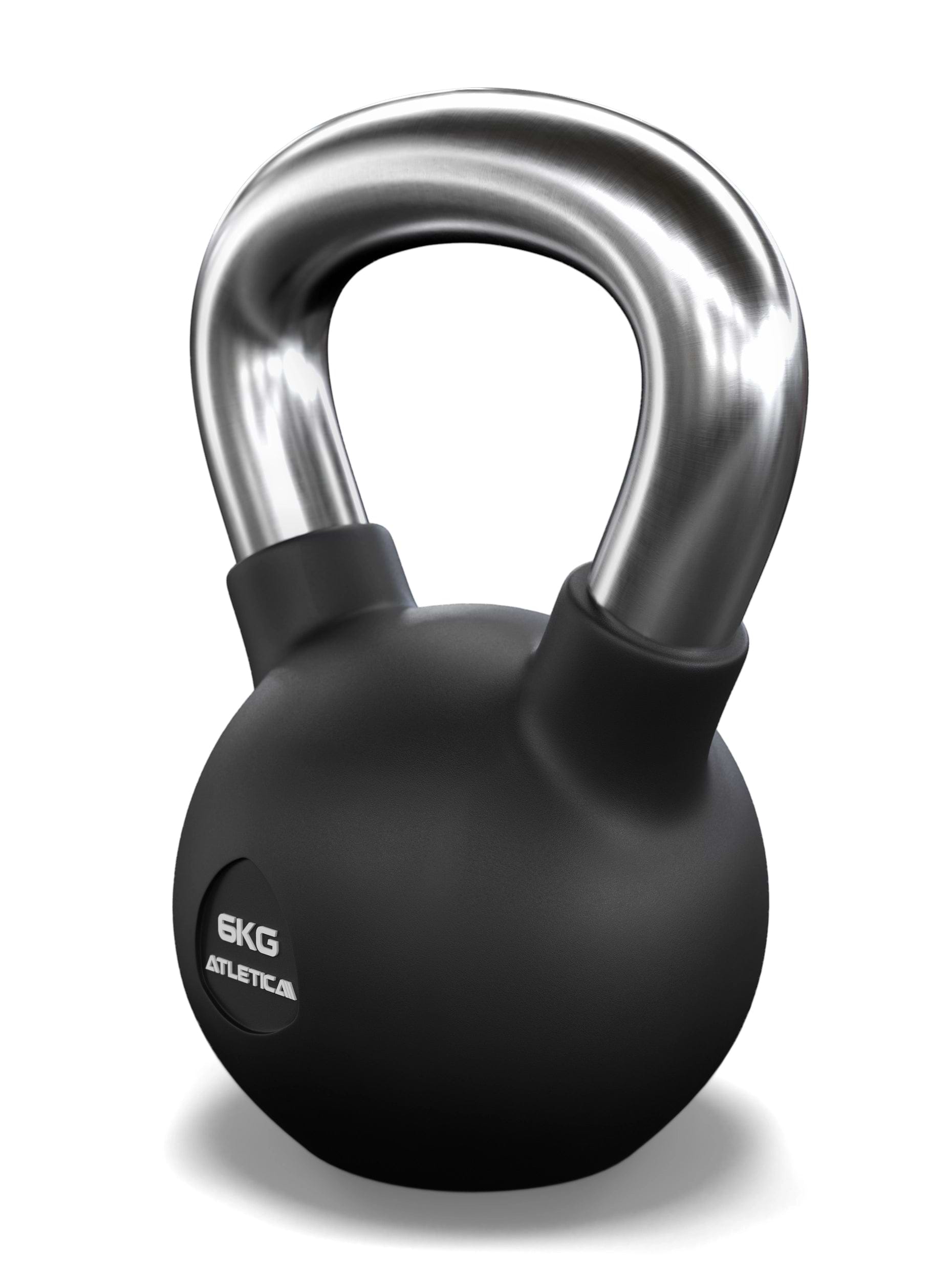 Gummierte Kugelhantel mit mattem Chromgriff | Hochwertige Stahllegierung | Studioqualität I Dezentes Logo | Funktionelles Ganzkörpertraining