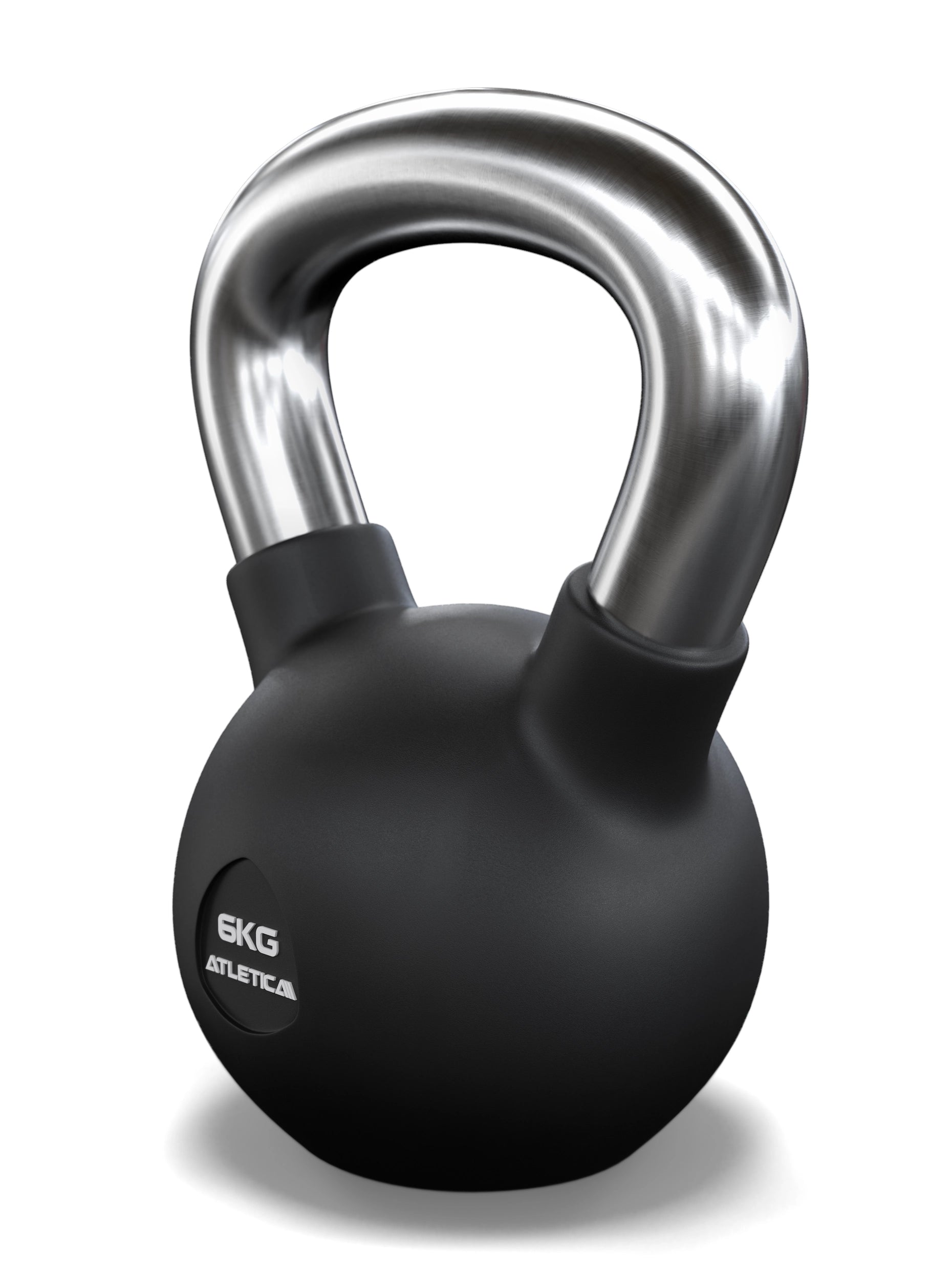 Gummierte Kugelhantel mit mattem Chromgriff | Hochwertige Stahllegierung | Studioqualität I Dezentes Logo | Funktionelles Ganzkörpertraining