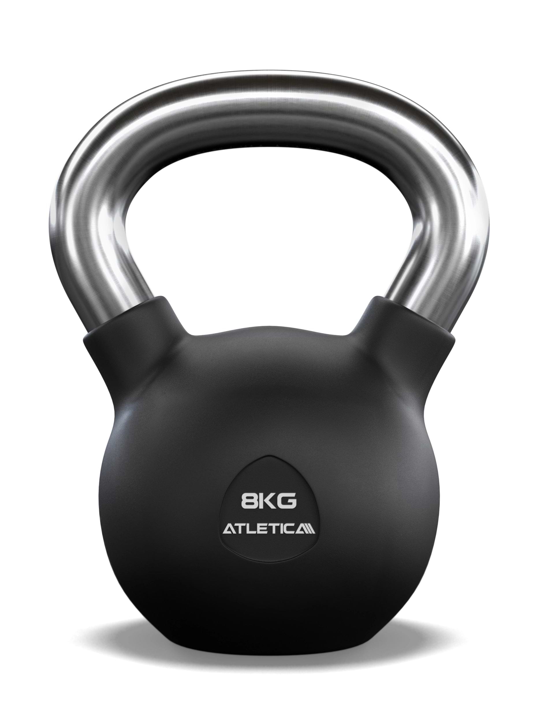 Gummierte Kugelhantel mit mattem Chromgriff | Hochwertige Stahllegierung | Studioqualität I Dezentes Logo | Funktionelles Ganzkörpertraining