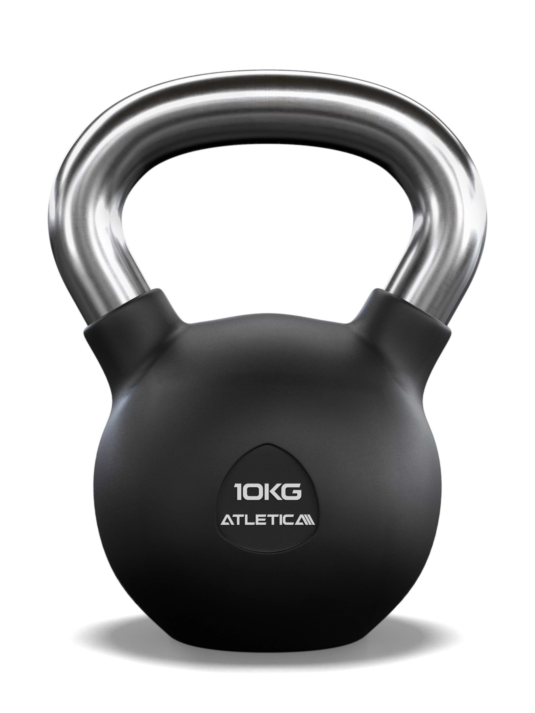 Gummierte Kugelhantel mit mattem Chromgriff | Hochwertige Stahllegierung | Studioqualität I Dezentes Logo | Funktionelles Ganzkörpertraining