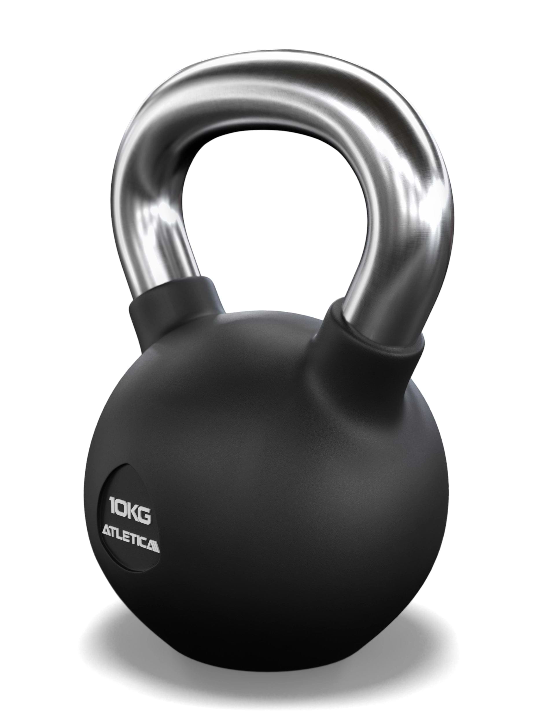 Gummierte Kugelhantel mit mattem Chromgriff | Hochwertige Stahllegierung | Studioqualität I Dezentes Logo | Funktionelles Ganzkörpertraining