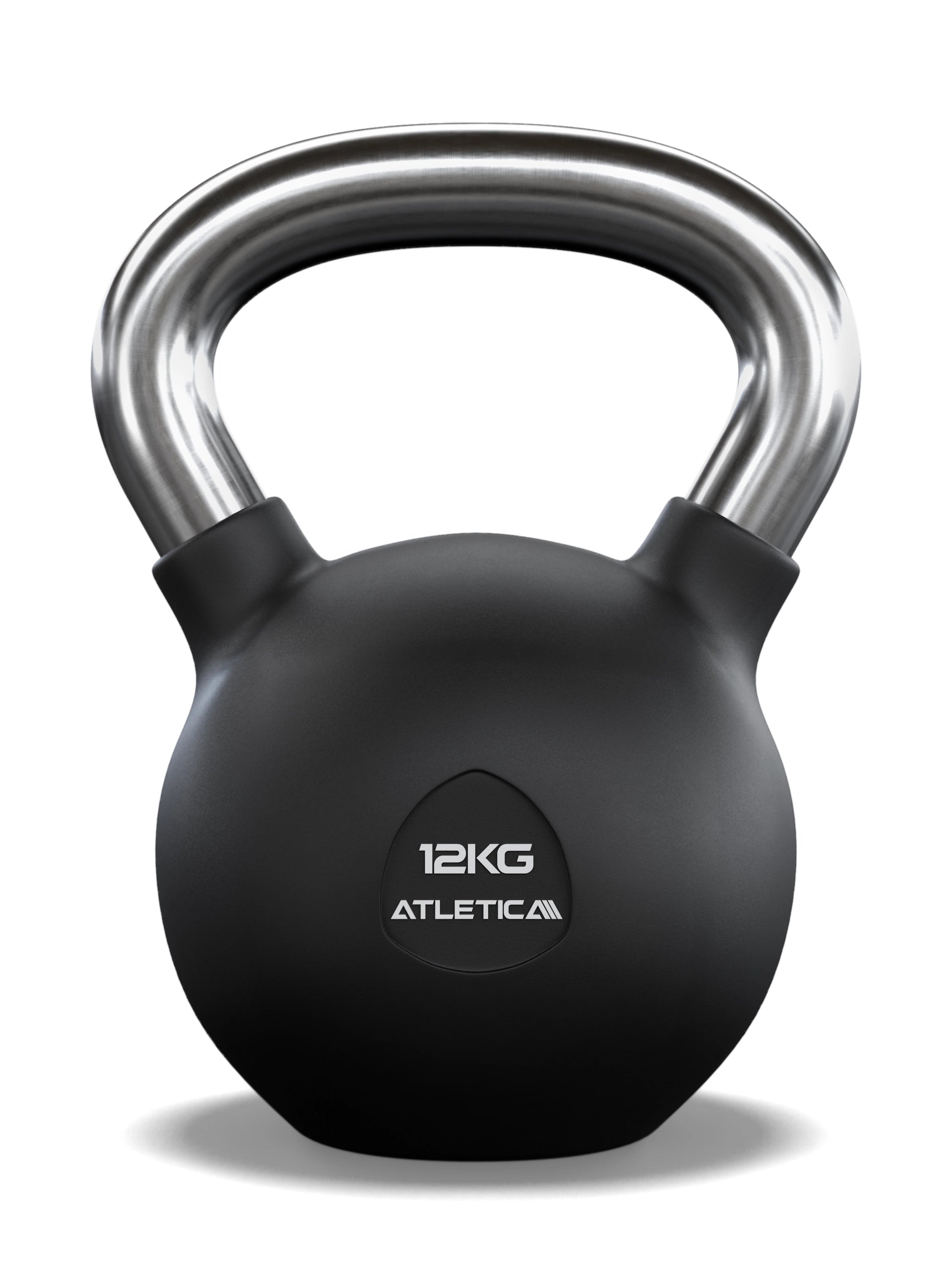 Gummierte Kugelhantel mit mattem Chromgriff | Hochwertige Stahllegierung | Studioqualität I Dezentes Logo | Funktionelles Ganzkörpertraining