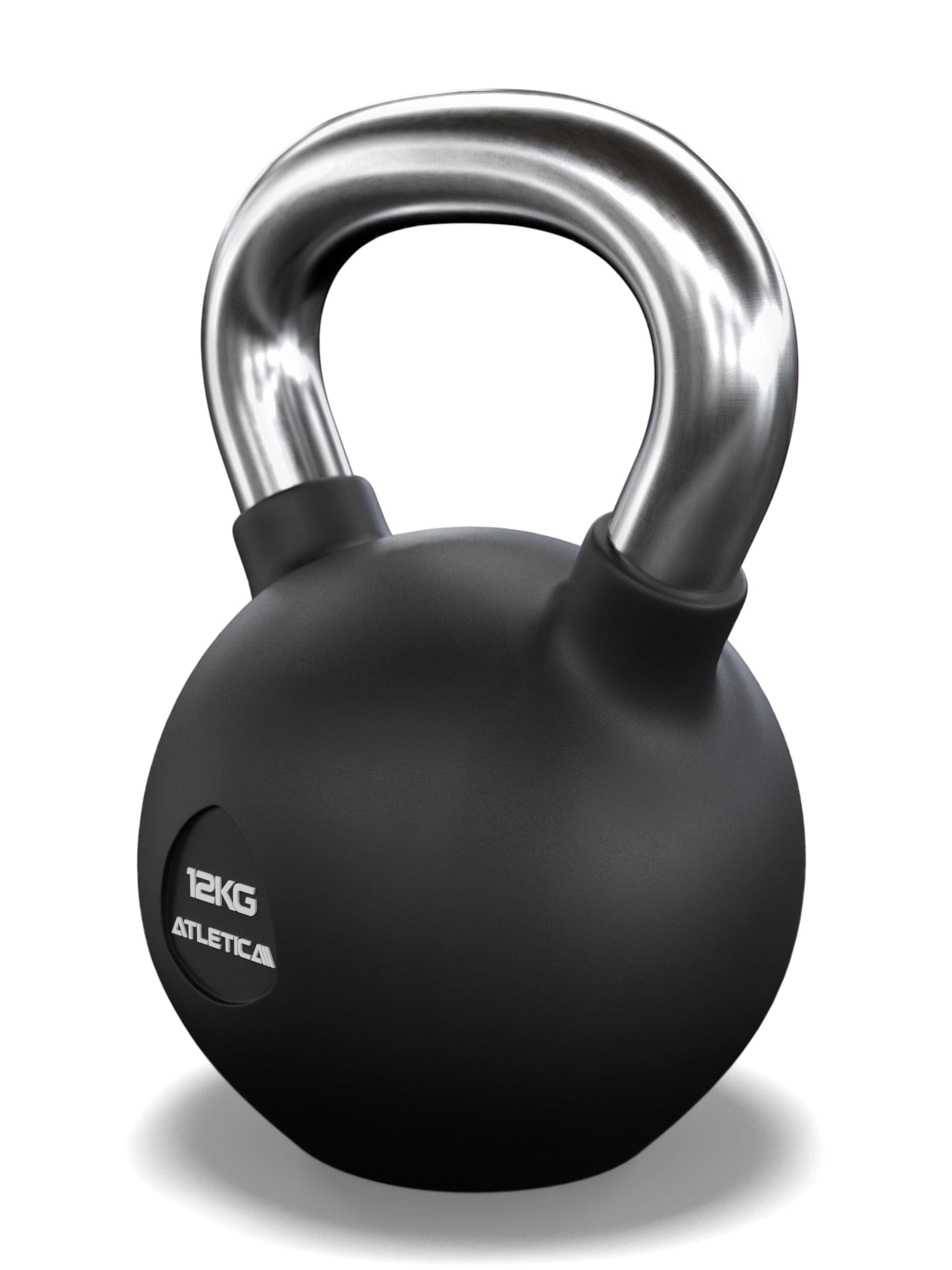 Gummierte Kugelhantel mit mattem Chromgriff | Hochwertige Stahllegierung | Studioqualität I Dezentes Logo | Funktionelles Ganzkörpertraining