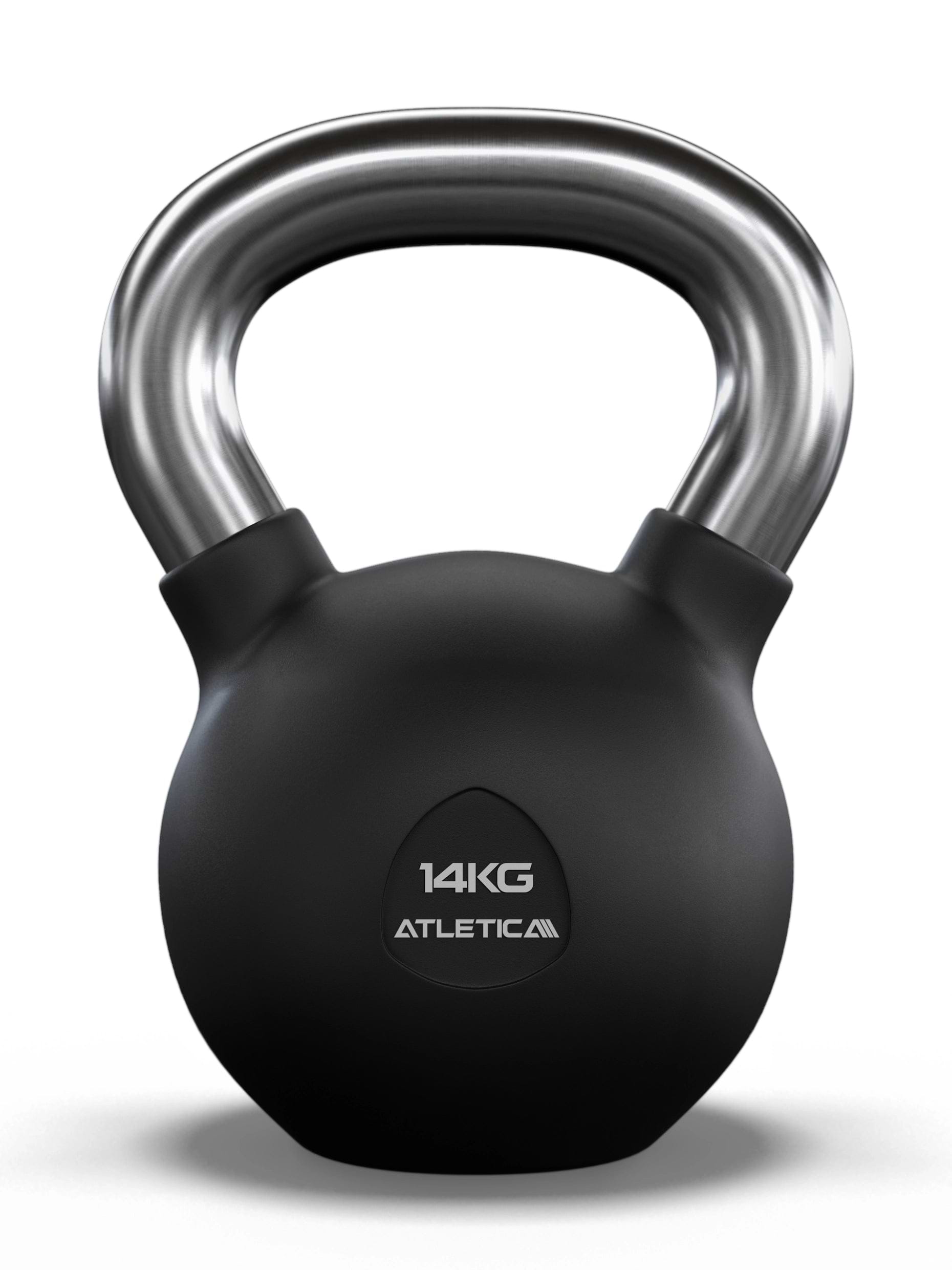 Gummierte Kugelhantel mit mattem Chromgriff | Hochwertige Stahllegierung | Studioqualität I Dezentes Logo | Funktionelles Ganzkörpertraining