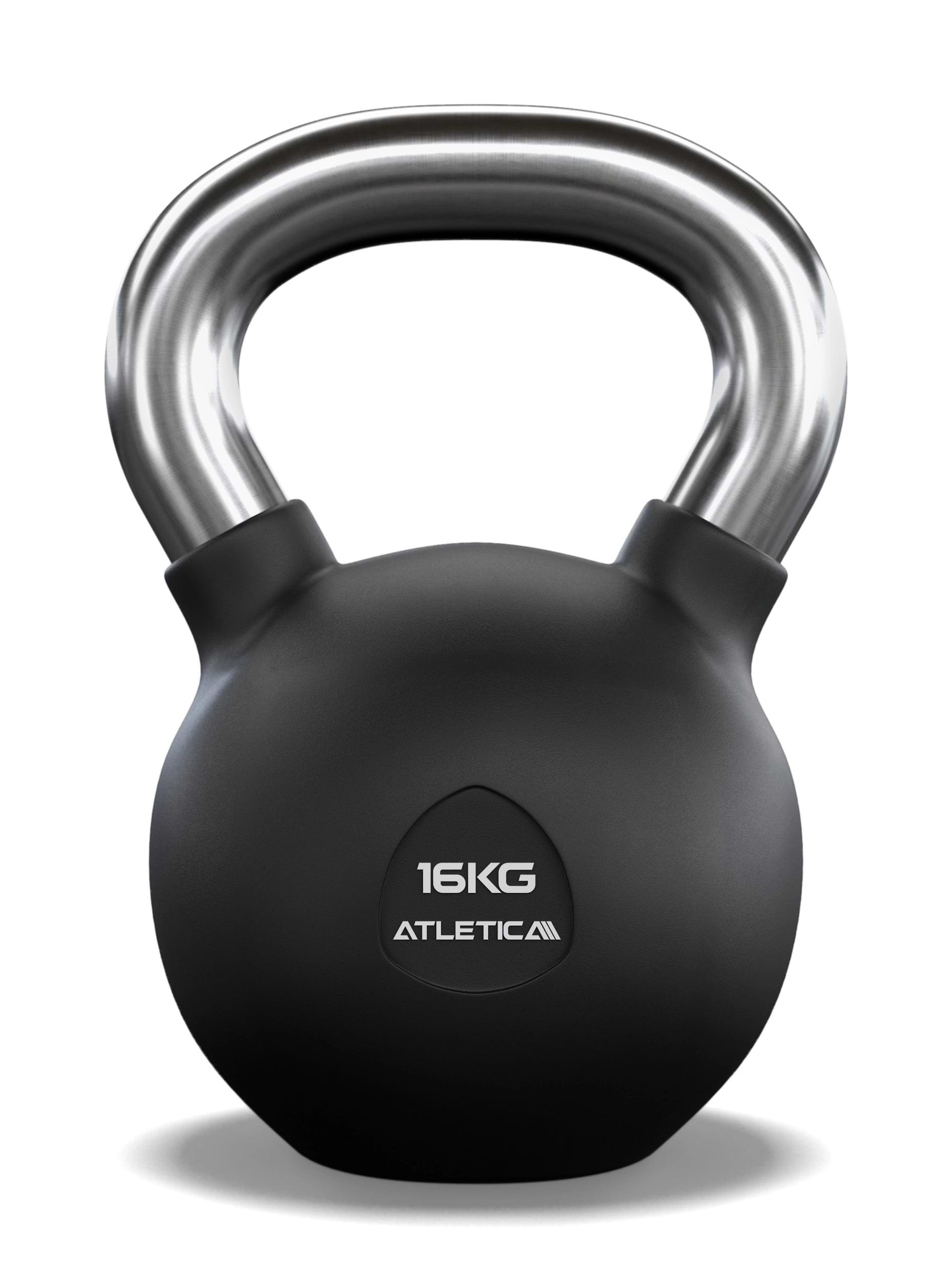 Gummierte Kugelhantel mit mattem Chromgriff | Hochwertige Stahllegierung | Studioqualität I Dezentes Logo | Funktionelles Ganzkörpertraining