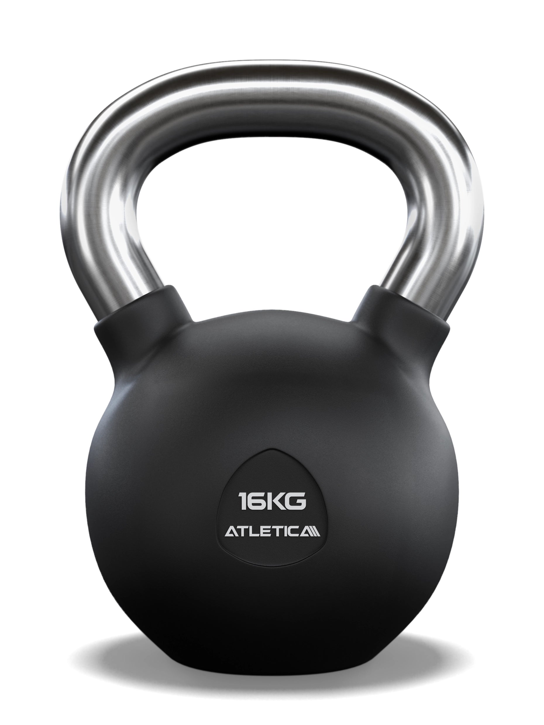 Gummierte Kugelhantel mit mattem Chromgriff | Hochwertige Stahllegierung | Studioqualität I Dezentes Logo | Funktionelles Ganzkörpertraining