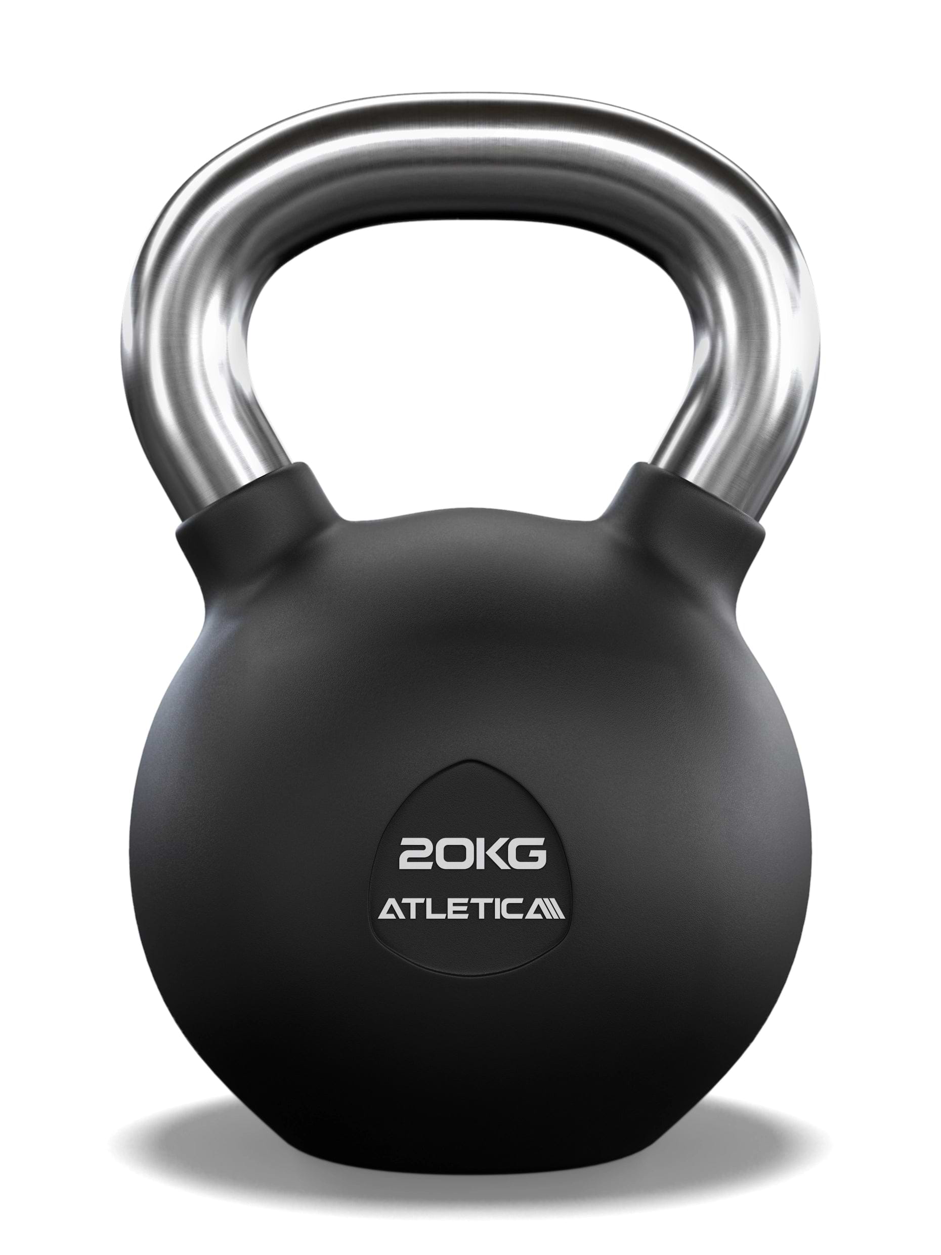 Gummierte Kugelhantel mit mattem Chromgriff | Hochwertige Stahllegierung | Studioqualität I Dezentes Logo | Funktionelles Ganzkörpertraining