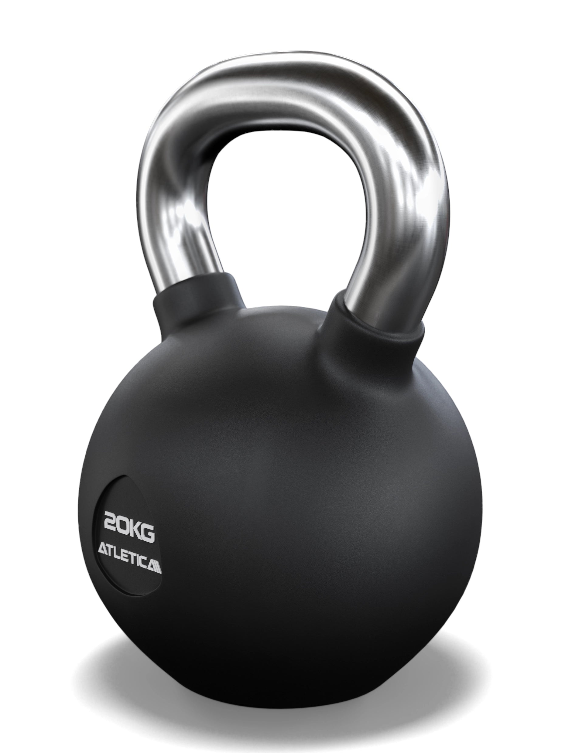 Gummierte Kugelhantel mit mattem Chromgriff | Hochwertige Stahllegierung | Studioqualität I Dezentes Logo | Funktionelles Ganzkörpertraining