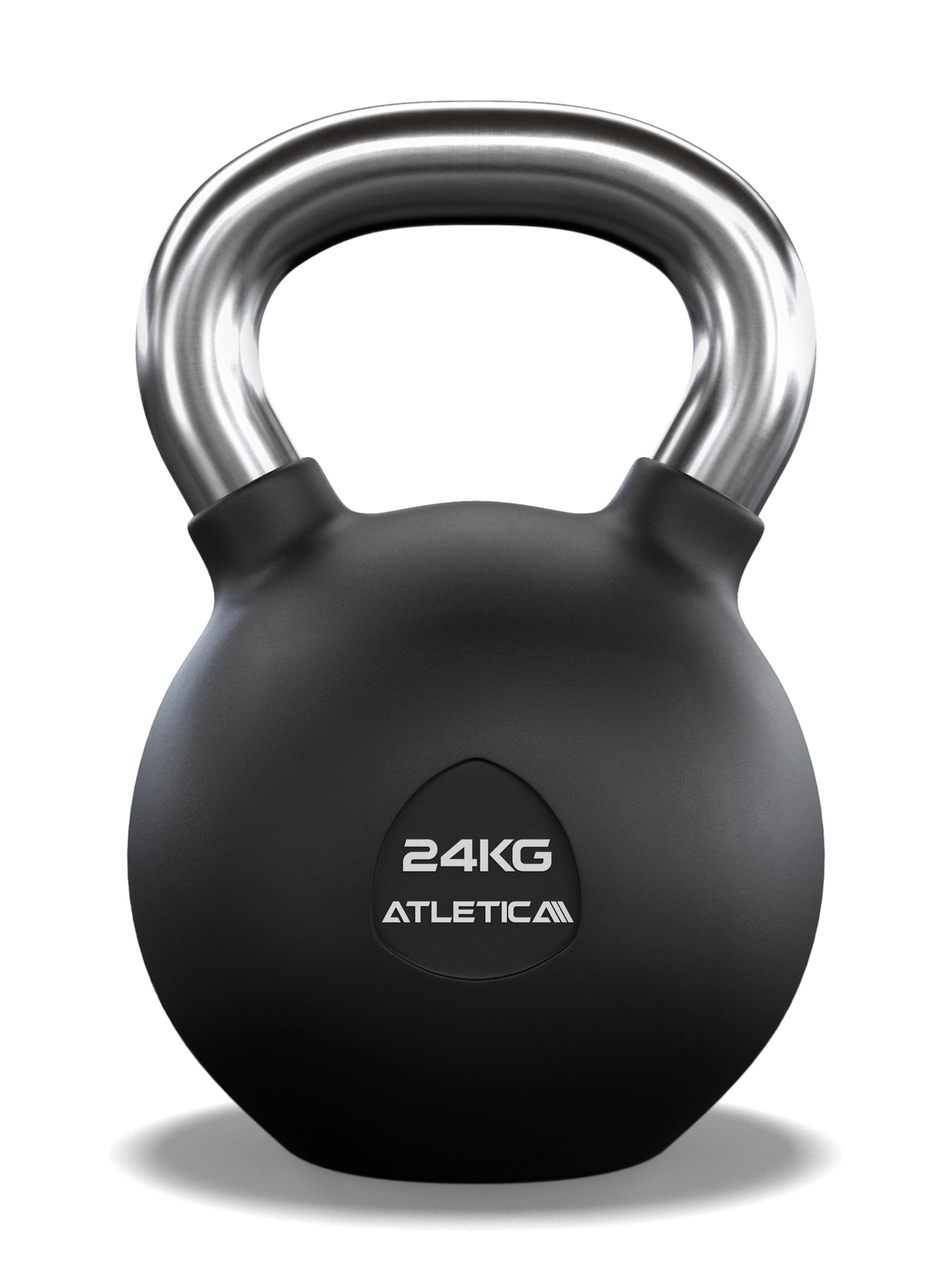 Gummierte Kugelhantel mit mattem Chromgriff | Hochwertige Stahllegierung | Studioqualität I Dezentes Logo | Funktionelles Ganzkörpertraining