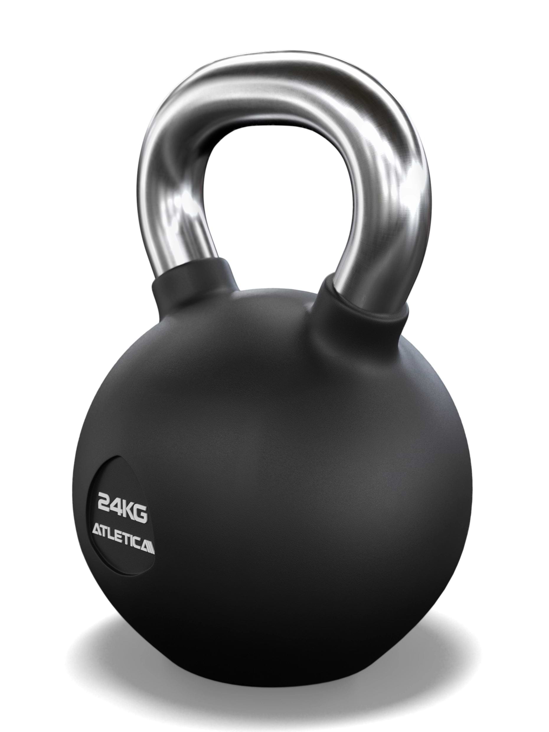 Gummierte Kugelhantel mit mattem Chromgriff | Hochwertige Stahllegierung | Studioqualität I Dezentes Logo | Funktionelles Ganzkörpertraining