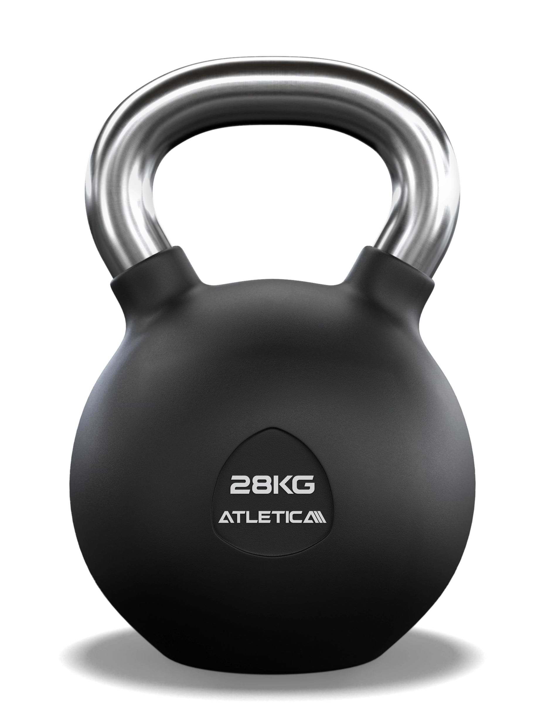 Gummierte Kugelhantel mit mattem Chromgriff | Hochwertige Stahllegierung | Studioqualität I Dezentes Logo | Funktionelles Ganzkörpertraining