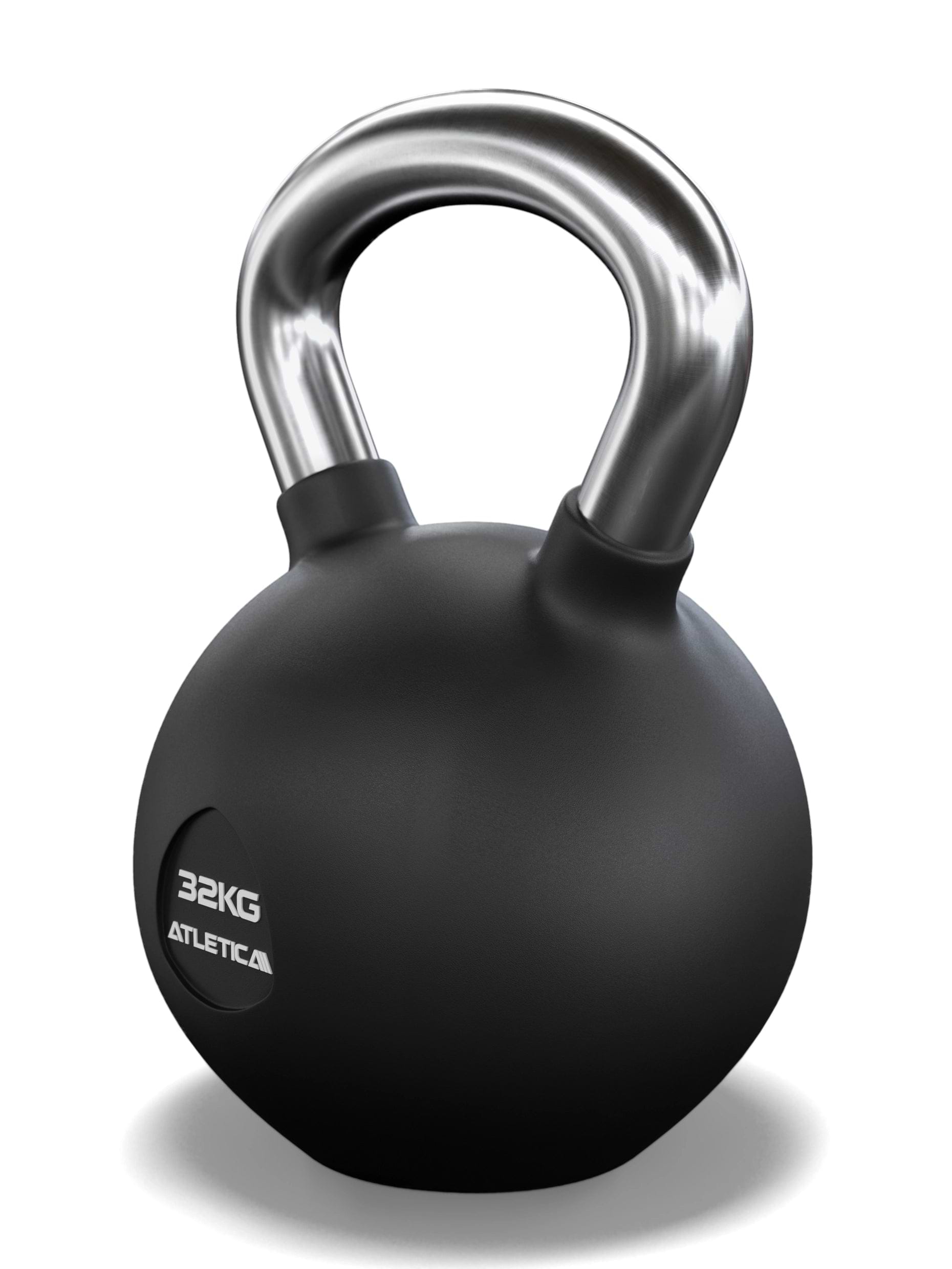 Gummierte Kugelhantel mit mattem Chromgriff | Hochwertige Stahllegierung | Studioqualität I Dezentes Logo | Funktionelles Ganzkörpertraining