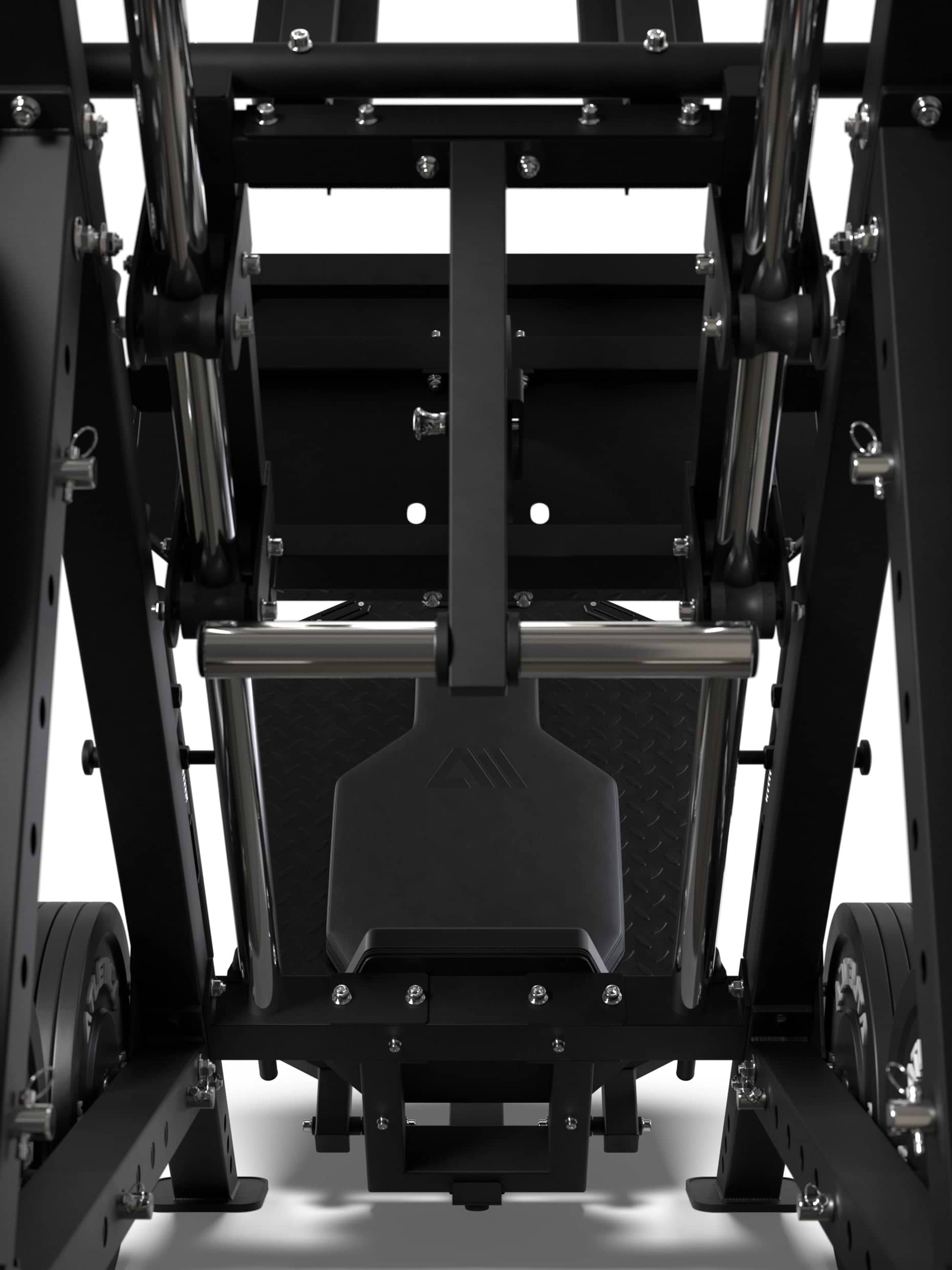 HIVE Beinpresse: Massive Stahlrohrkonstruktion mit verstärkten Stahl Rechteckrohren