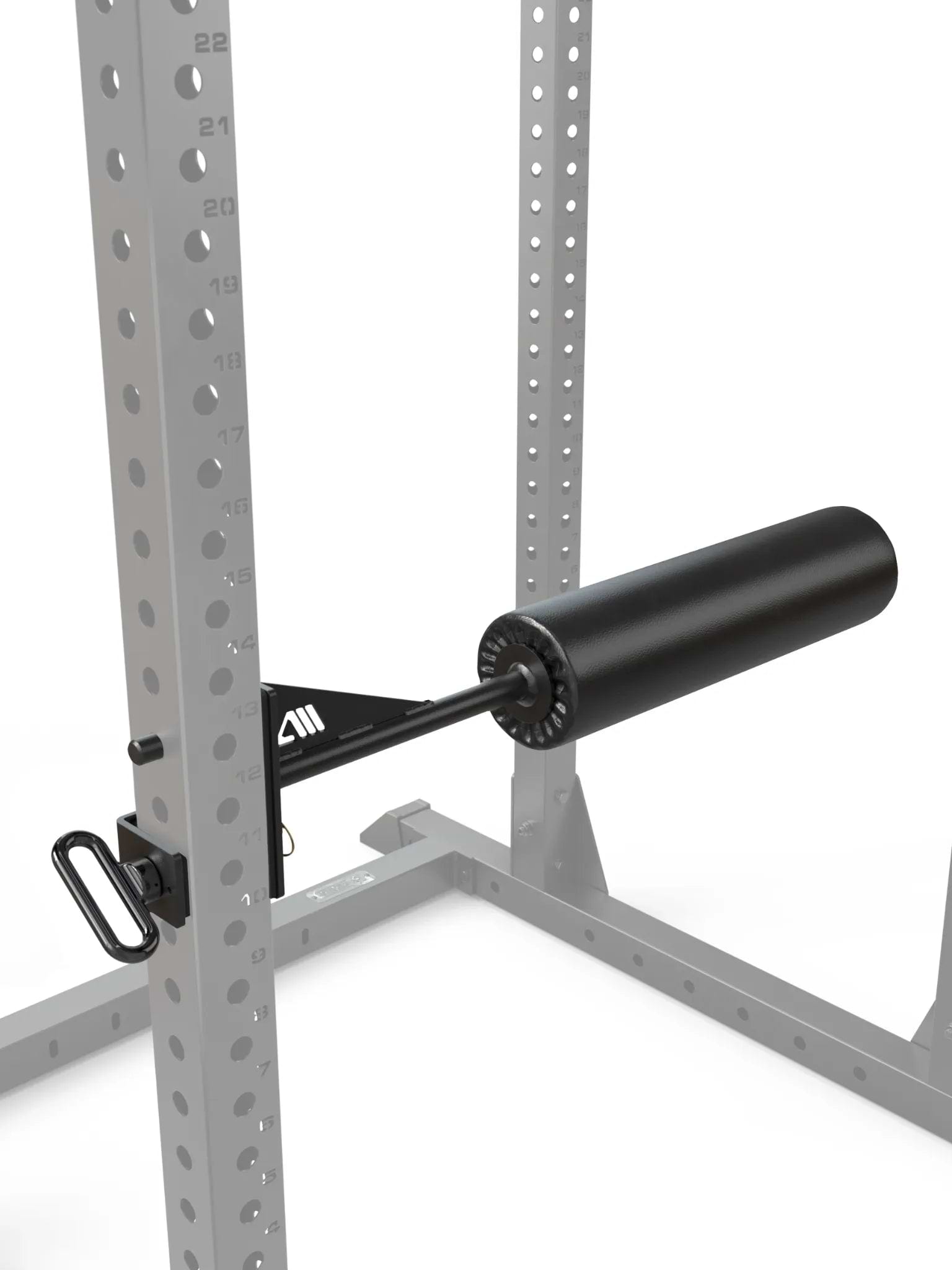 R7 Leg Blocker – Montage am R7 Rack, Rack zur Veranschaulichung