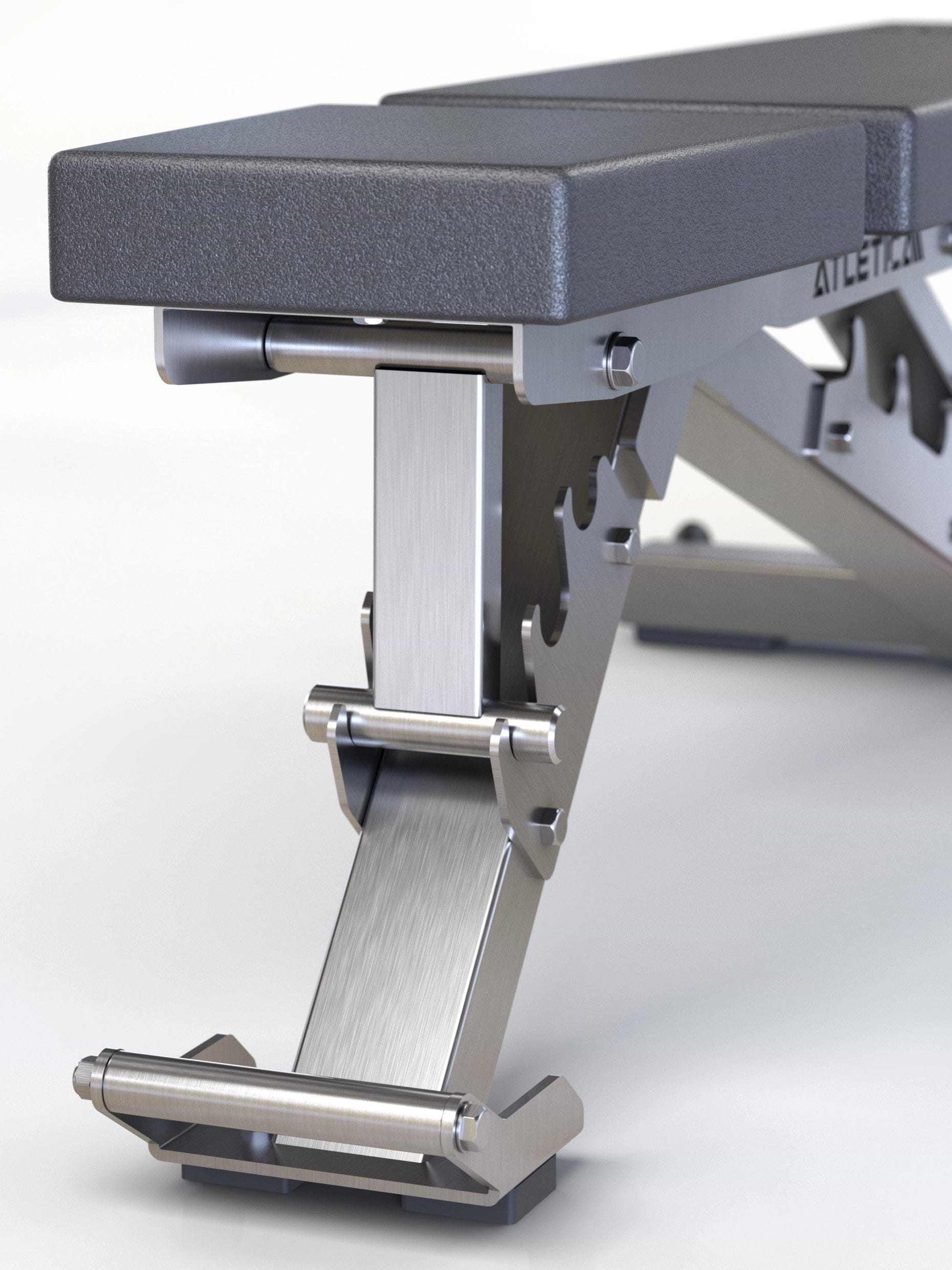 Edelstahl Hantelbank mit PU Pad | Schrägbank speziell für das Training im Außenbereich | Lebenslange Garantie auf Stahl | Korrosionsresistent