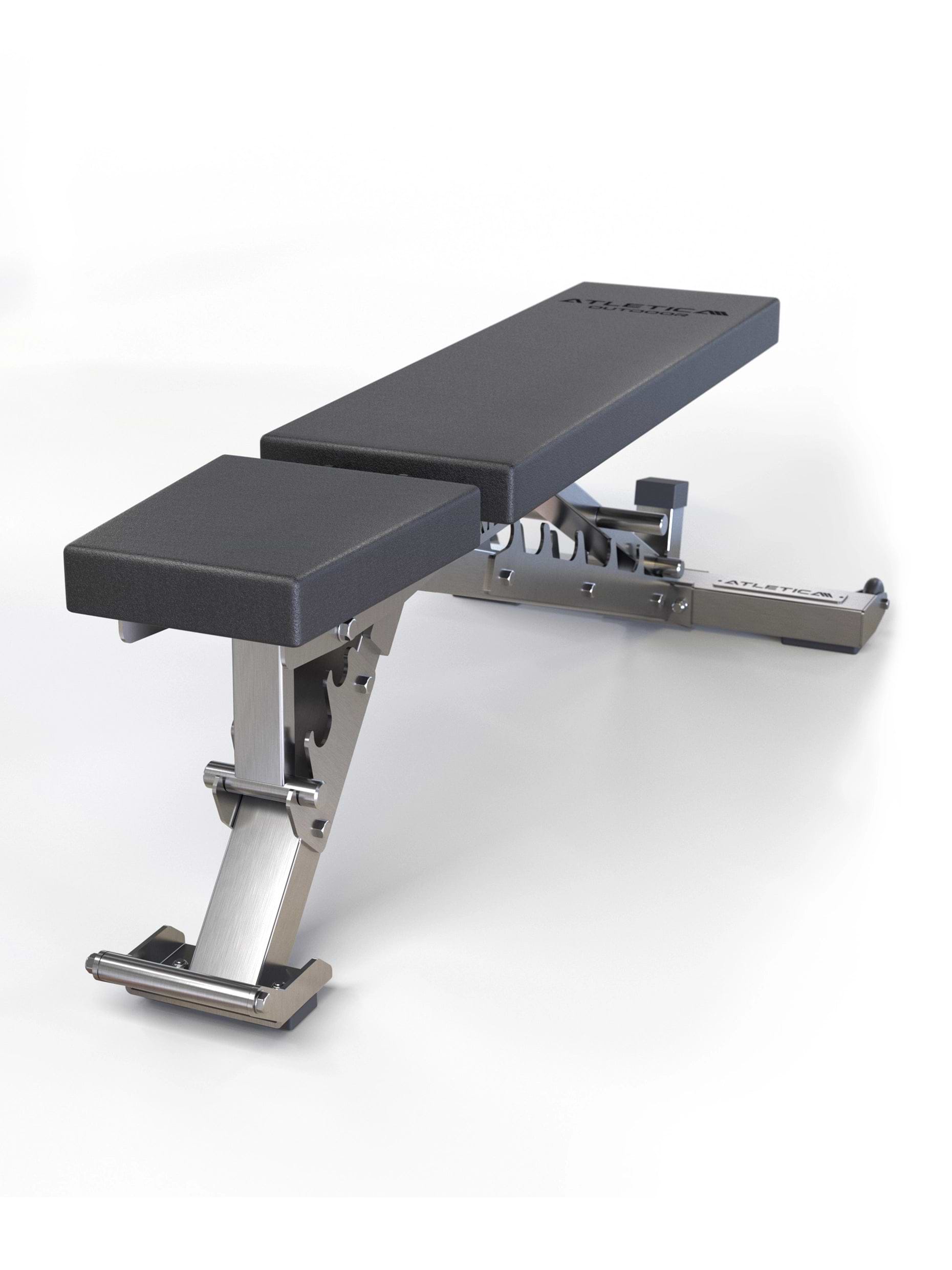 Edelstahl Hantelbank mit PU Pad | Schrägbank speziell für das Training im Außenbereich | Lebenslange Garantie auf Stahl | Korrosionsresistent