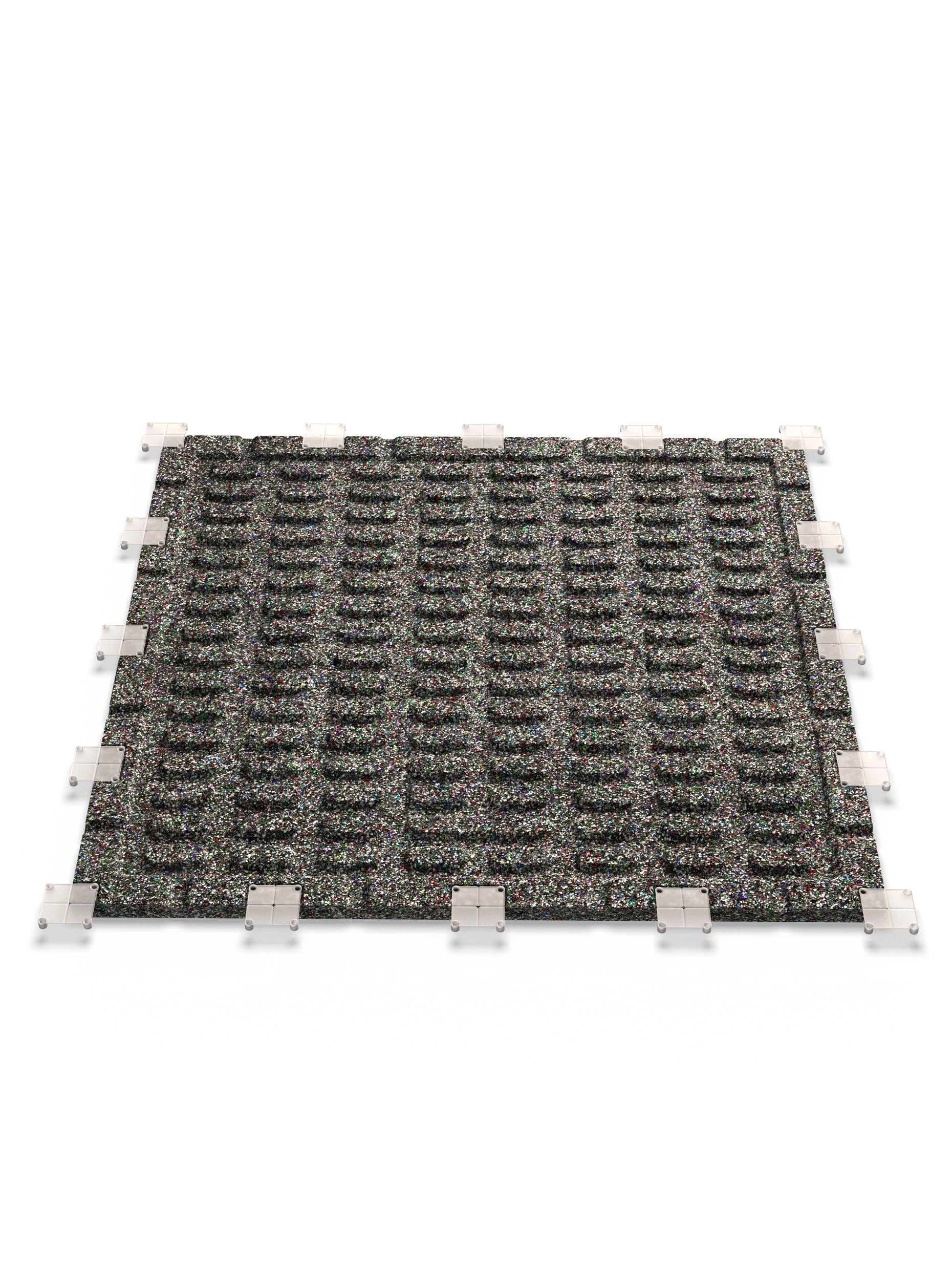 Feingranulat Oberfläche | Steck-Verbundsystem | Zwei Schutzlagen sowie Air-Cushion Dämpfung | 25mm Stärke | 100x100cm
