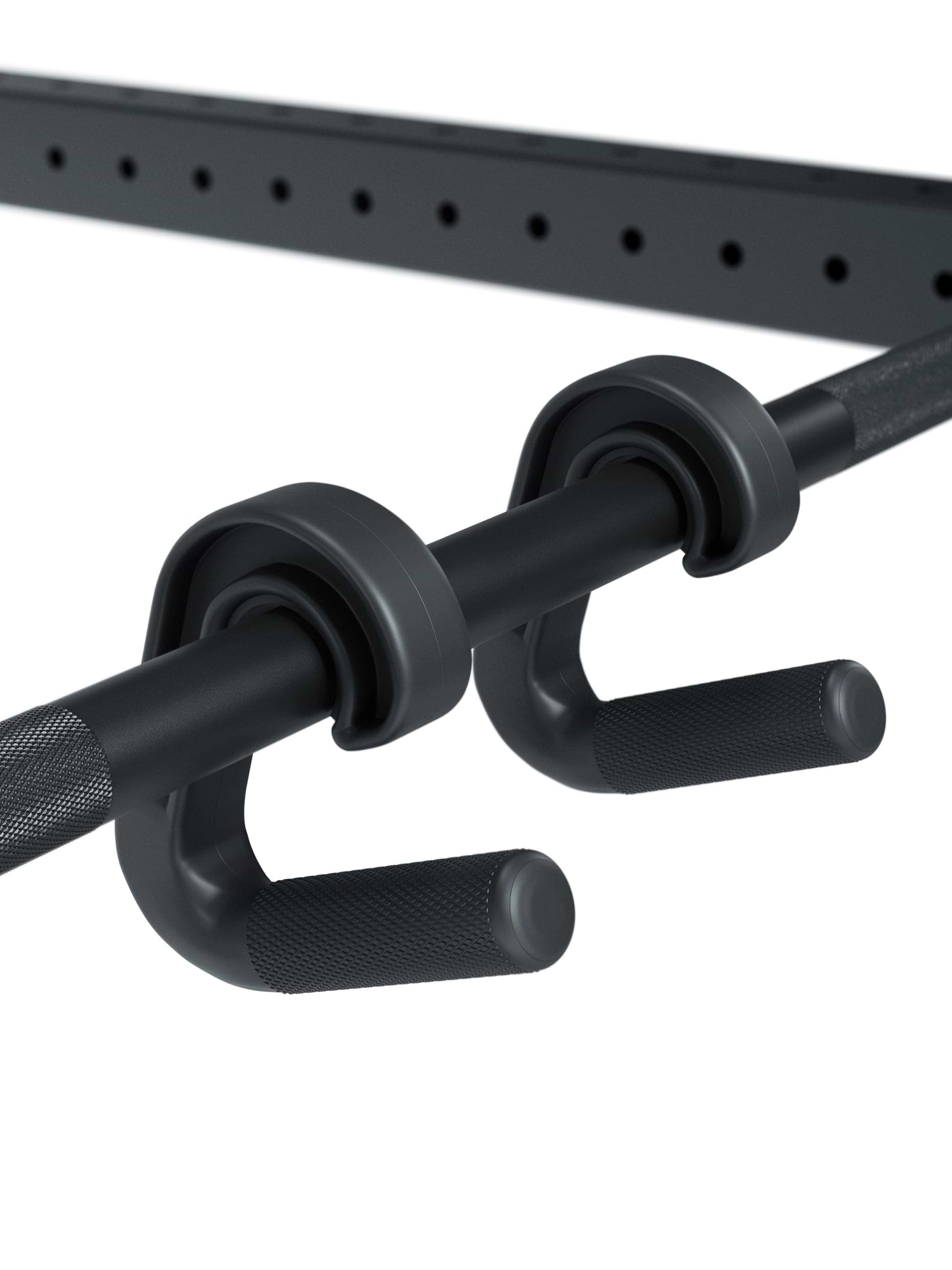 Ergonomische Neutralgriffe für Langhantel & Rack – ideal für Zugübungen wie Rudern & Klimmzüge. Rutschfest, robust & schnell montiert – ohne Werkzeug.