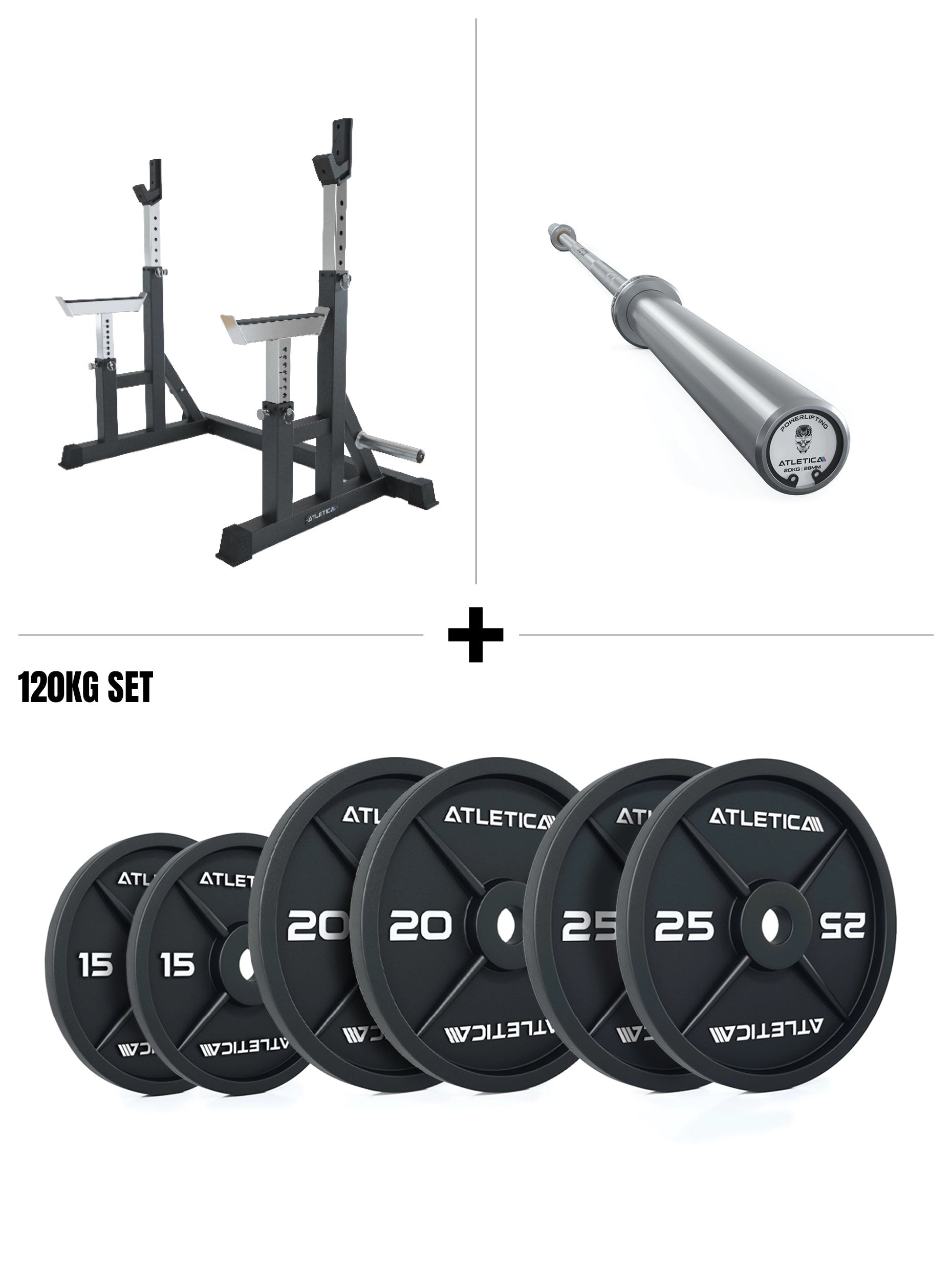 Dome Squat Rack, Langhantel und Hantelscheiben Set