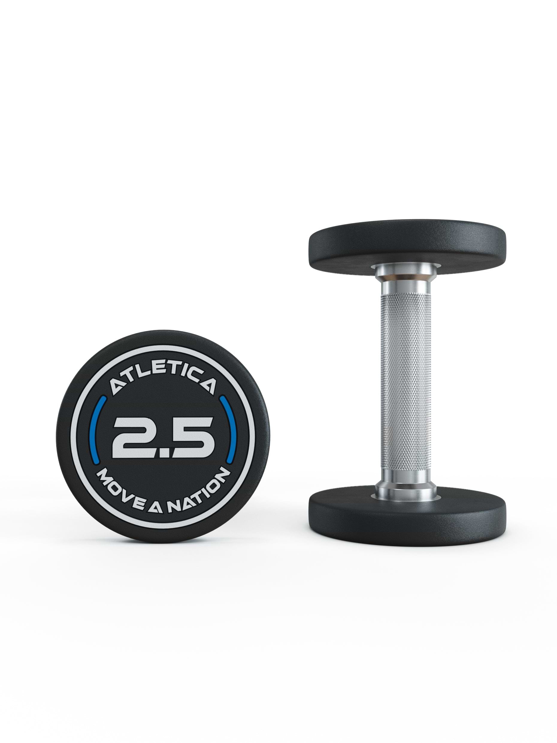 Gewichte: Rundhanteln, Polyurethan Rundhanteln (Paar)- Gerader Griff mit Hartchrom | CNC gefräster Stahlkern | Paarweise von 2.5 bis 60kg, 