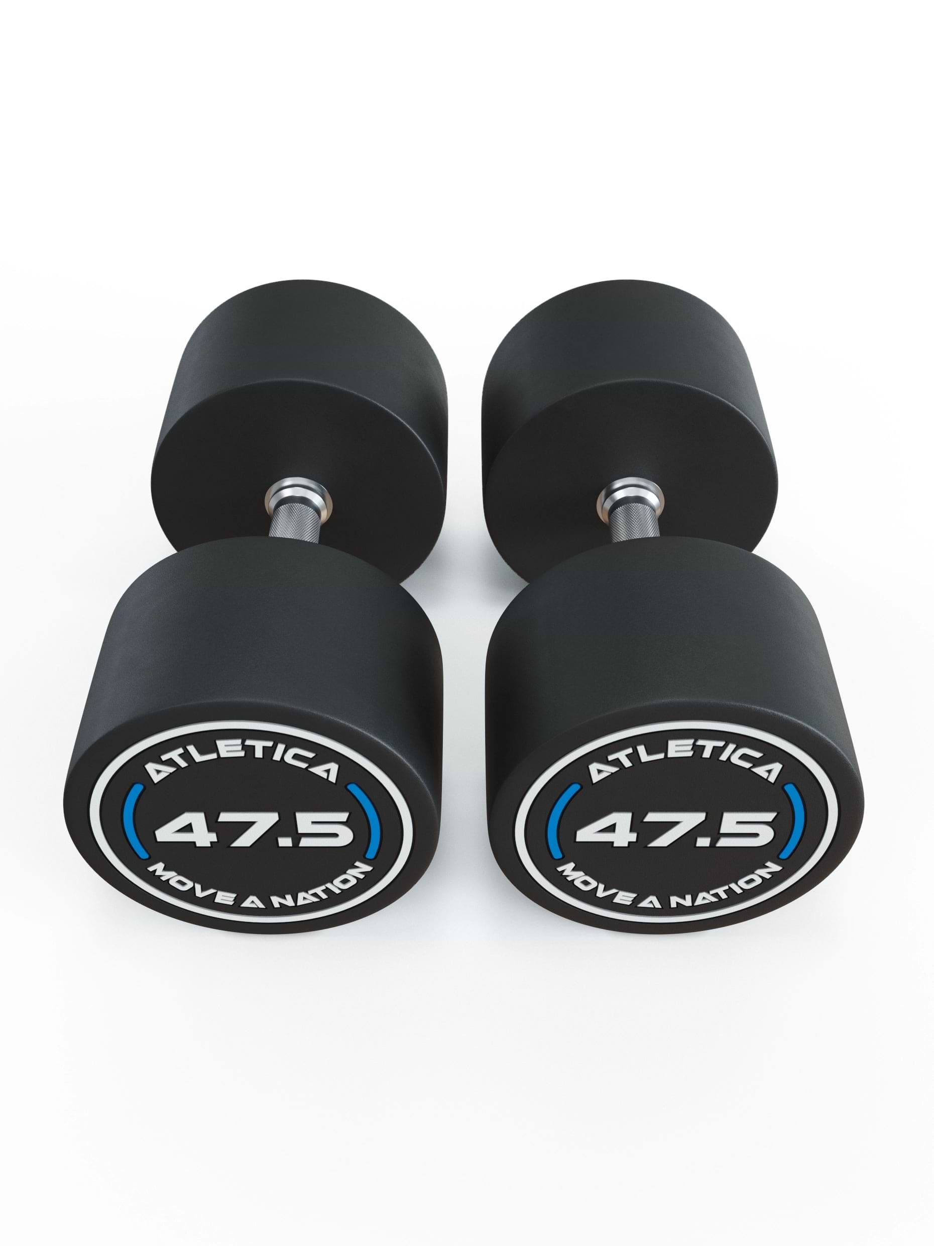 Gewichte: Rundhanteln, Polyurethan Rundhanteln (Paar)- Gerader Griff mit Hartchrom | CNC gefräster Stahlkern | Paarweise von 2.5 bis 60kg, 