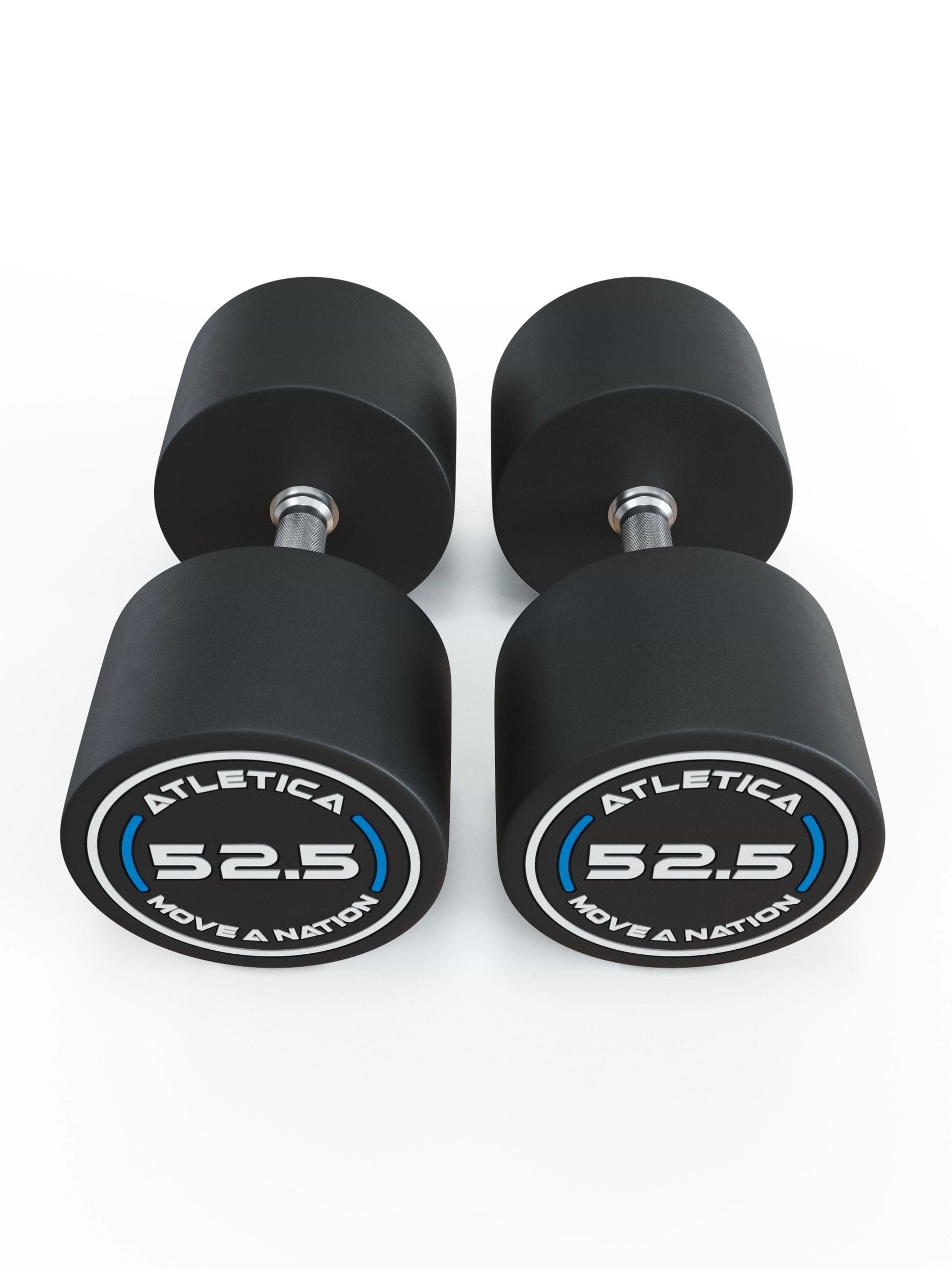 Gewichte: Rundhanteln, Polyurethan Rundhanteln (Paar)- Gerader Griff mit Hartchrom | CNC gefräster Stahlkern | Paarweise von 2.5 bis 60kg,