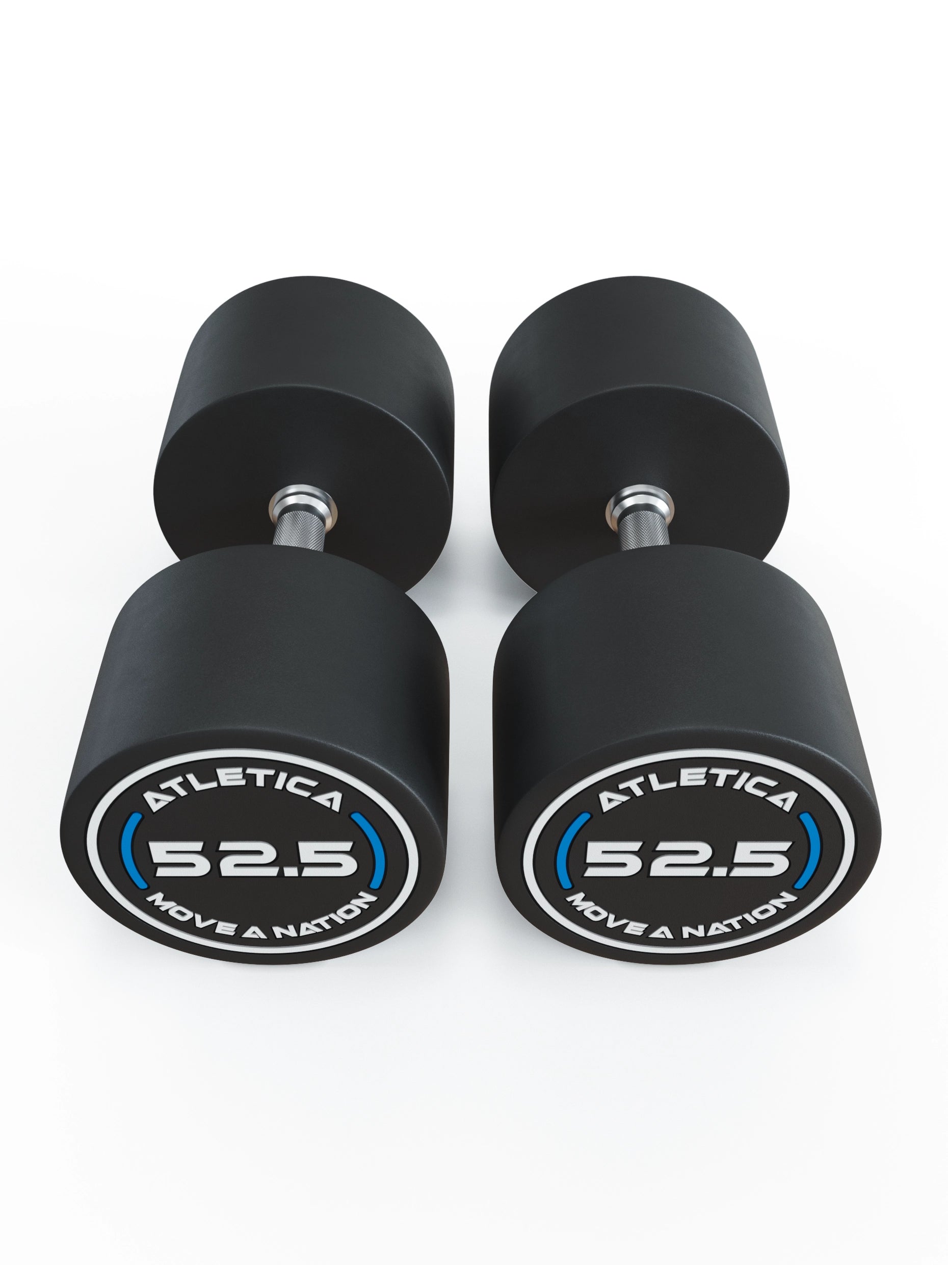 Gewichte: Rundhanteln, Polyurethan Rundhanteln (Paar)- Gerader Griff mit Hartchrom | CNC gefräster Stahlkern | Paarweise von 2.5 bis 60kg, 