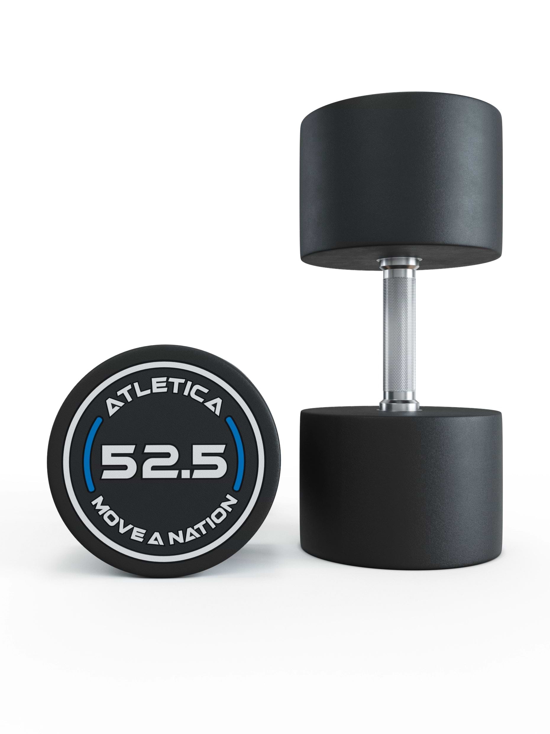 Gewichte: Rundhanteln, Polyurethan Rundhanteln (Paar)- Gerader Griff mit Hartchrom | CNC gefräster Stahlkern | Paarweise von 2.5 bis 60kg, 