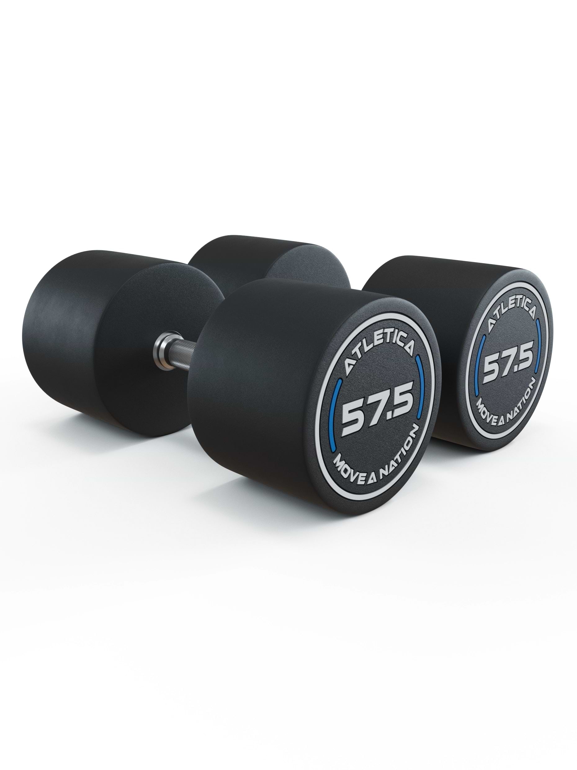 Gewichte: Rundhanteln, Polyurethan Rundhanteln (Paar)- Gerader Griff mit Hartchrom | CNC gefräster Stahlkern | Paarweise von 2.5 bis 60kg, 