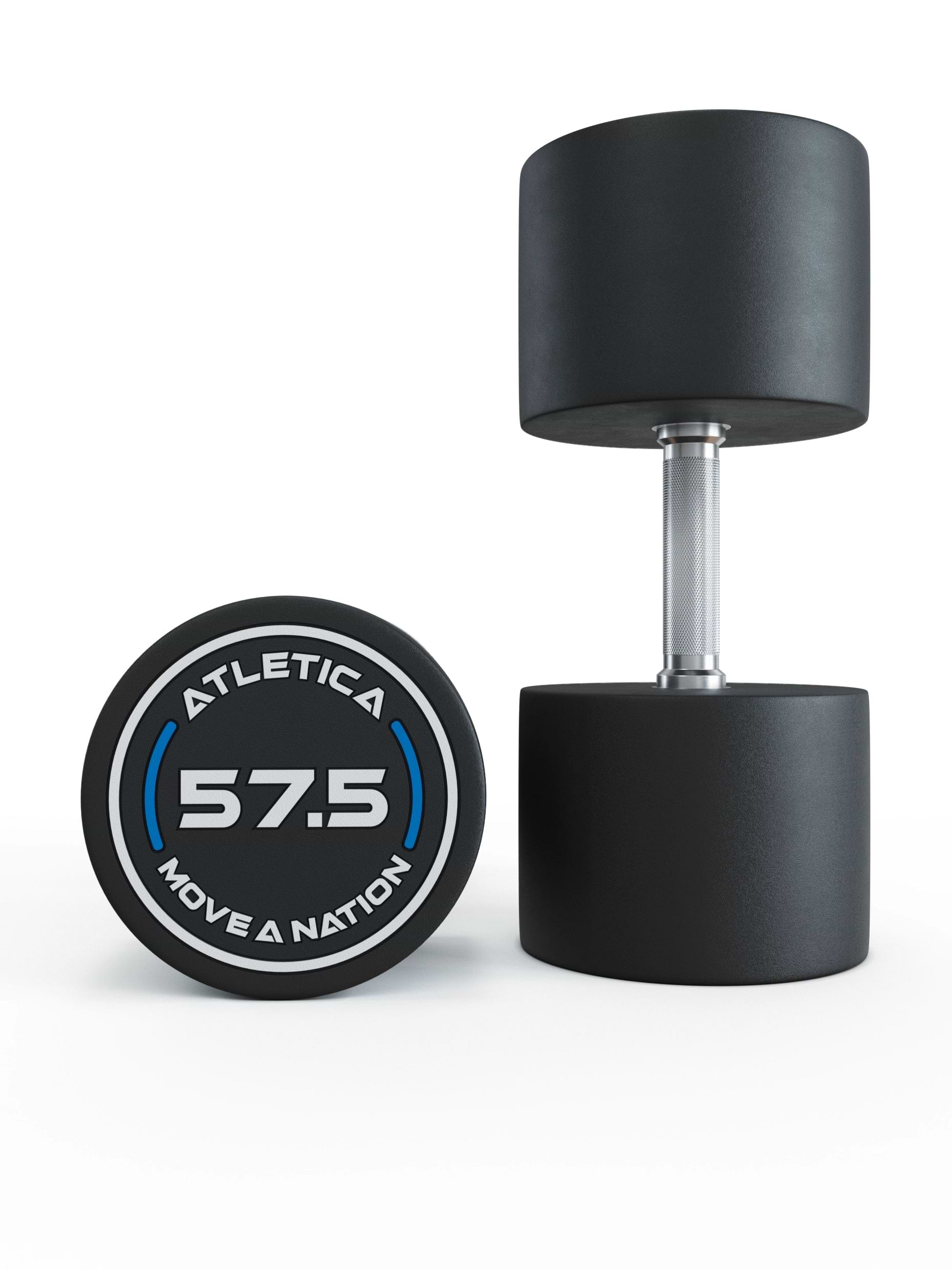 Gewichte: Rundhanteln, Polyurethan Rundhanteln (Paar)- Gerader Griff mit Hartchrom | CNC gefräster Stahlkern | Paarweise von 2.5 bis 60kg, 