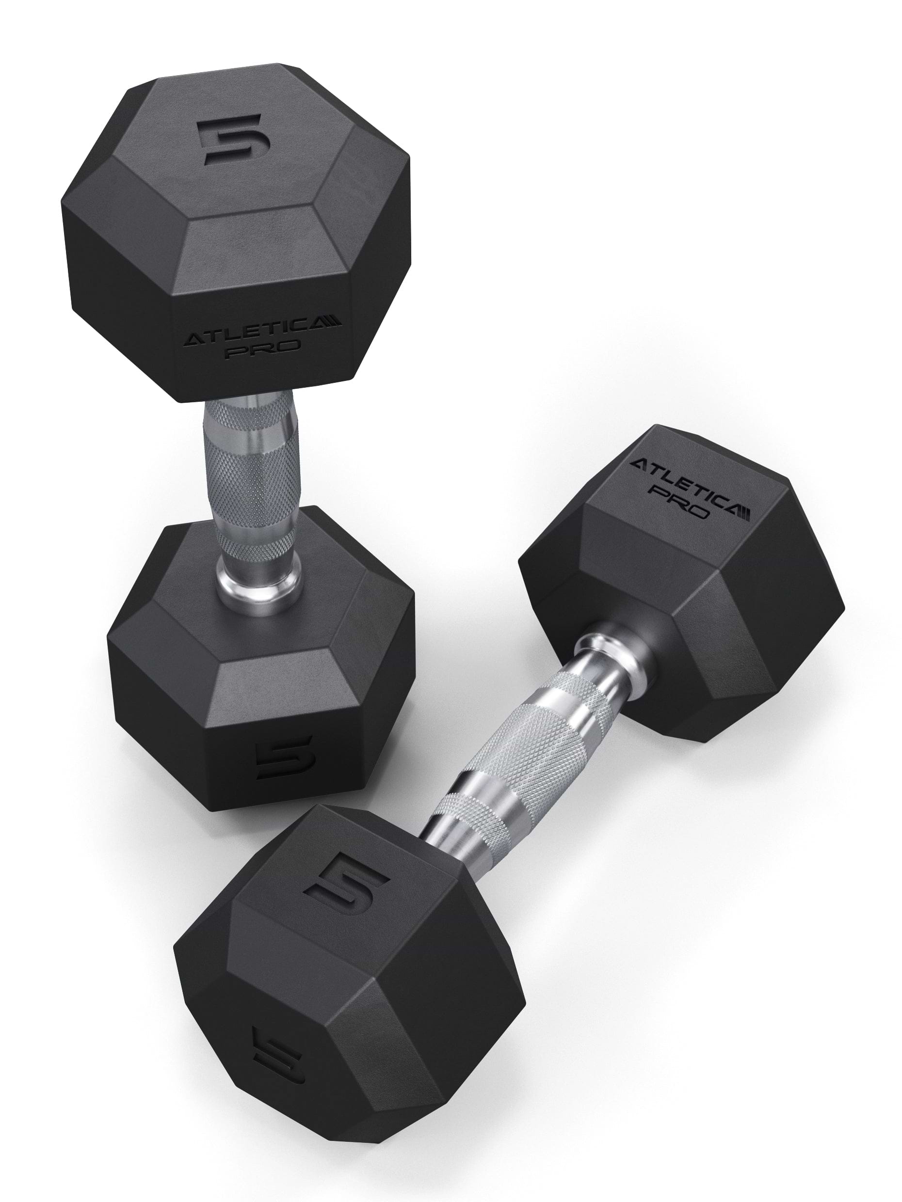 Hexagon Kurzhanteln PRO 5kg Paar von Atletica: hochwertige stoßfeste CPU-Beschichtung