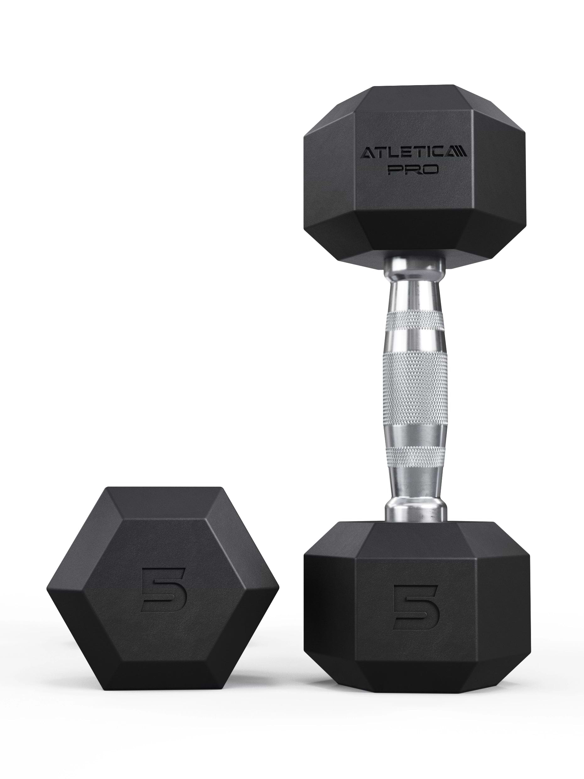 Hexagon Kurzhanteln PRO 5kg Paar von Atletica: geeignet für Stürze aus großer Höhe